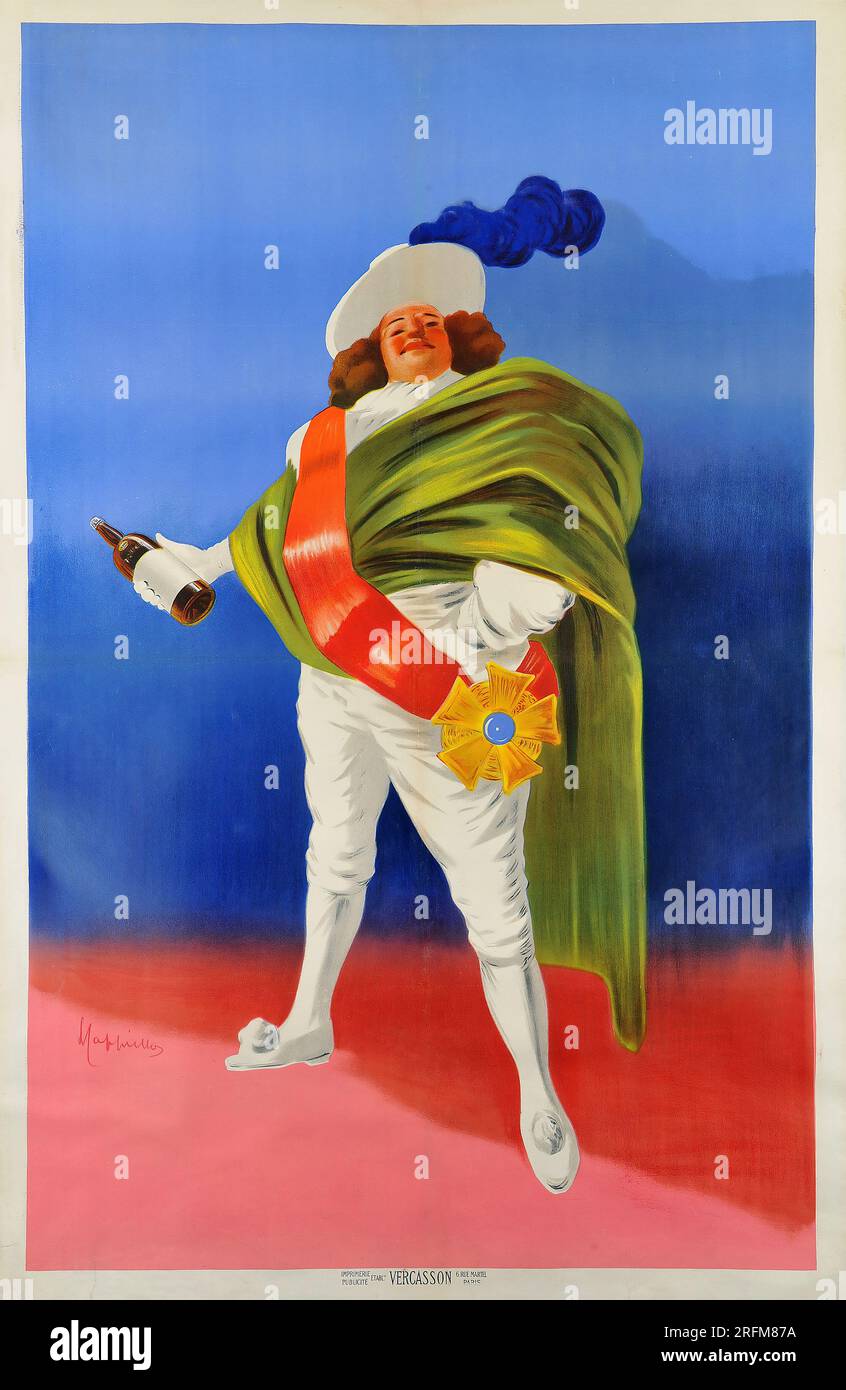 Leonetto Cappiello - Vintage Poster für einen Schnaps 1912 - Alte Alkoholwerbung Stockfoto