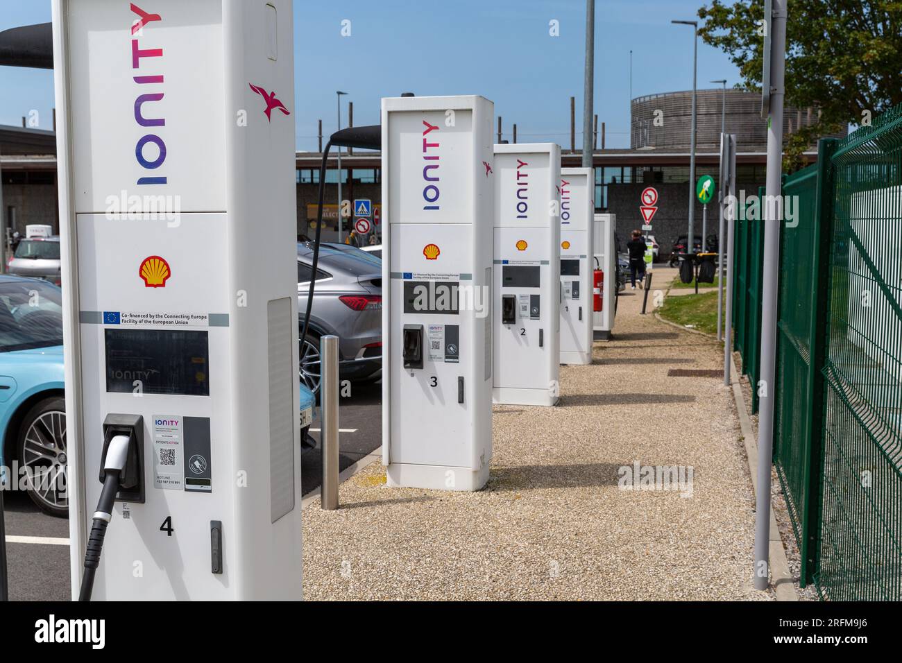 Aire De La Baie De Somme, Shell France Stockfoto