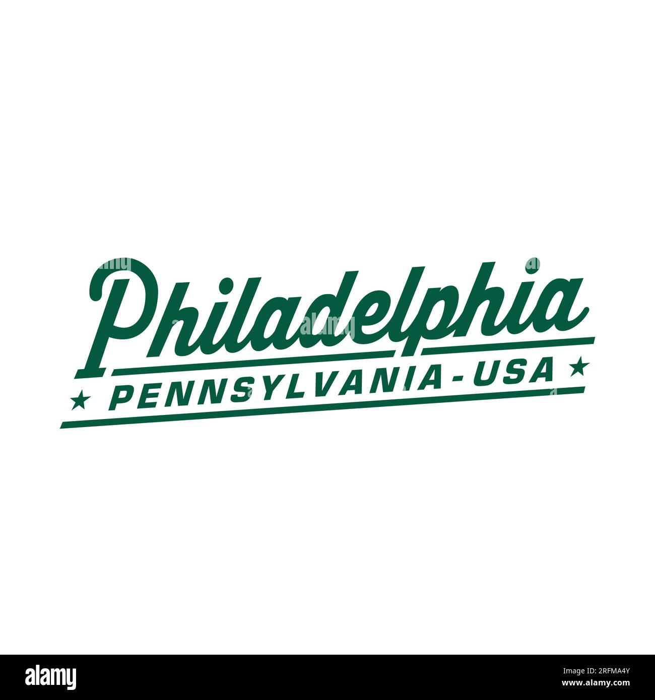 Philadelphia Schriftzug. Philadelphia, Pennsylvania Typografie Design. Vektor und Illustration. Stock Vektor