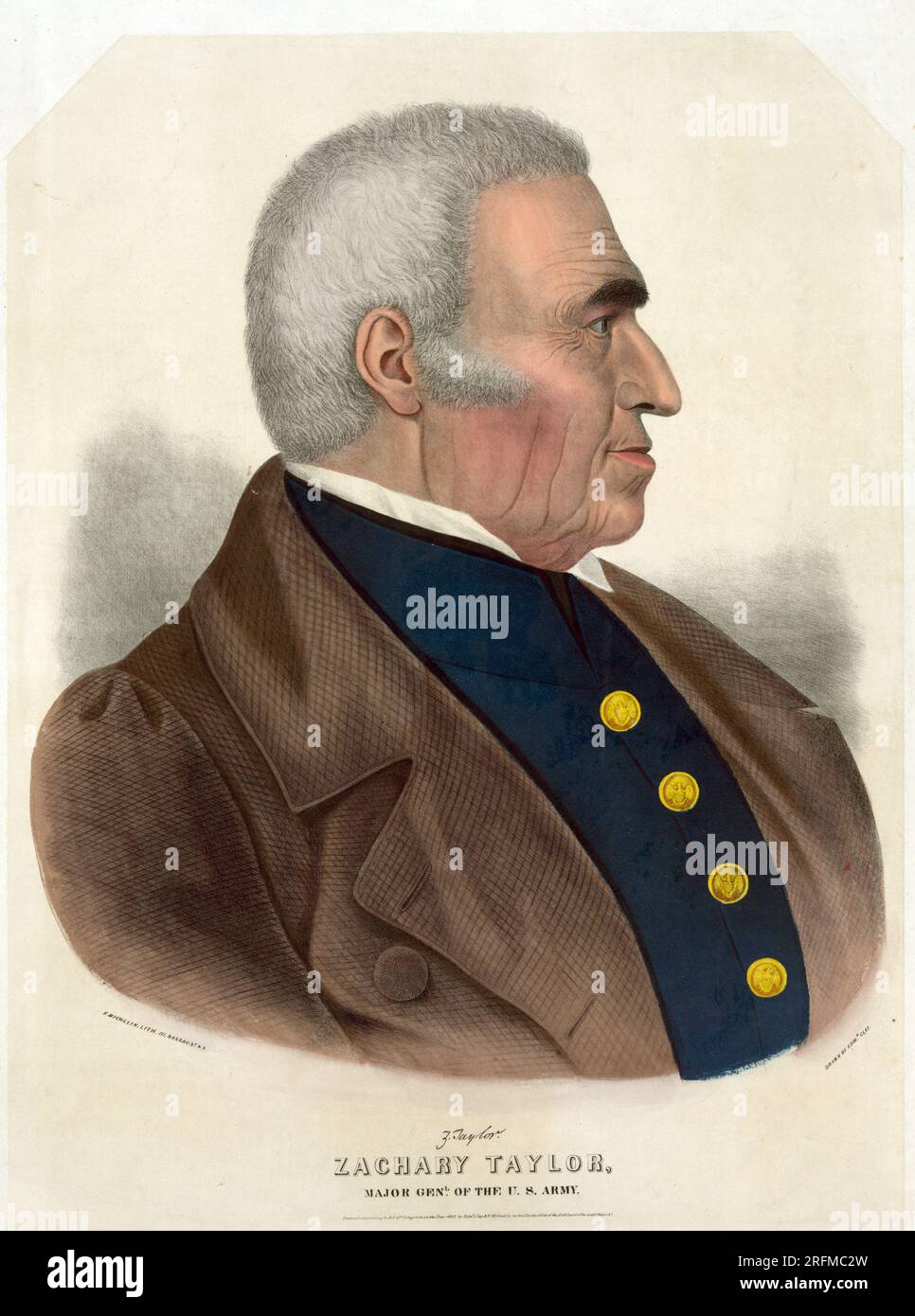Zachary Taylor (November 24; 1784-Juli 9; 1850) war der 12. Präsident der Vereinigten Staaten; diente von März 1849 bis zu seinem Tod im Juli 1850 Stockfoto