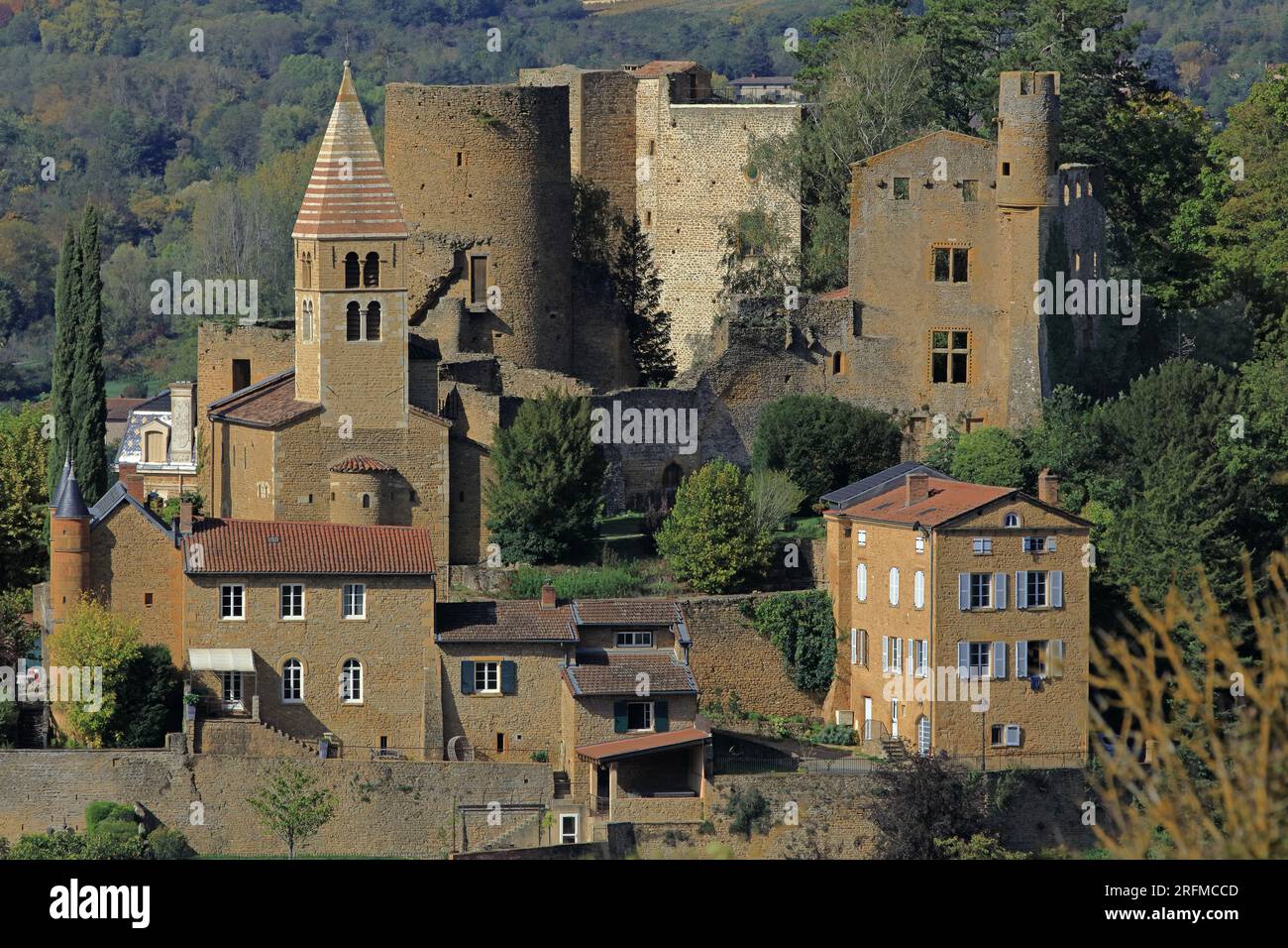Frankreich, Rhône (69), Châtillon, Châtillon-d'Azergues, Village du Beaujolais, Village des Pierres Dorées / Frankreich, Rhône, Châtillon, Châtillon-d'Azergues, das Dorf Beaujolais, das Dorf Pierres Dorées Stockfoto