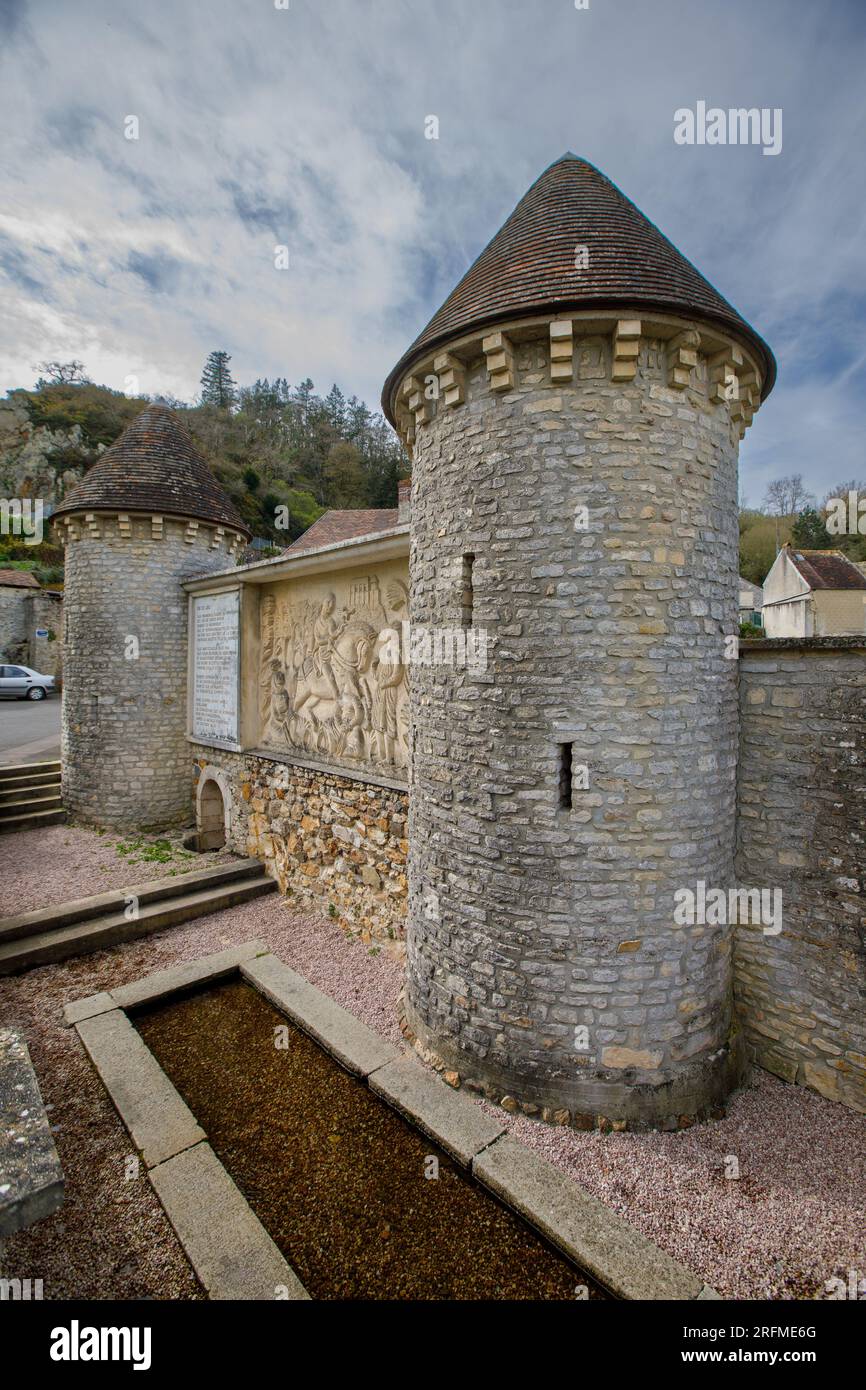 Frankreich, Normandie, Calvados, Bessin, Falaise, rue de la Roche, Schloss Wilhelm des Eroberers, Stadtmauern-Strecke Stockfoto