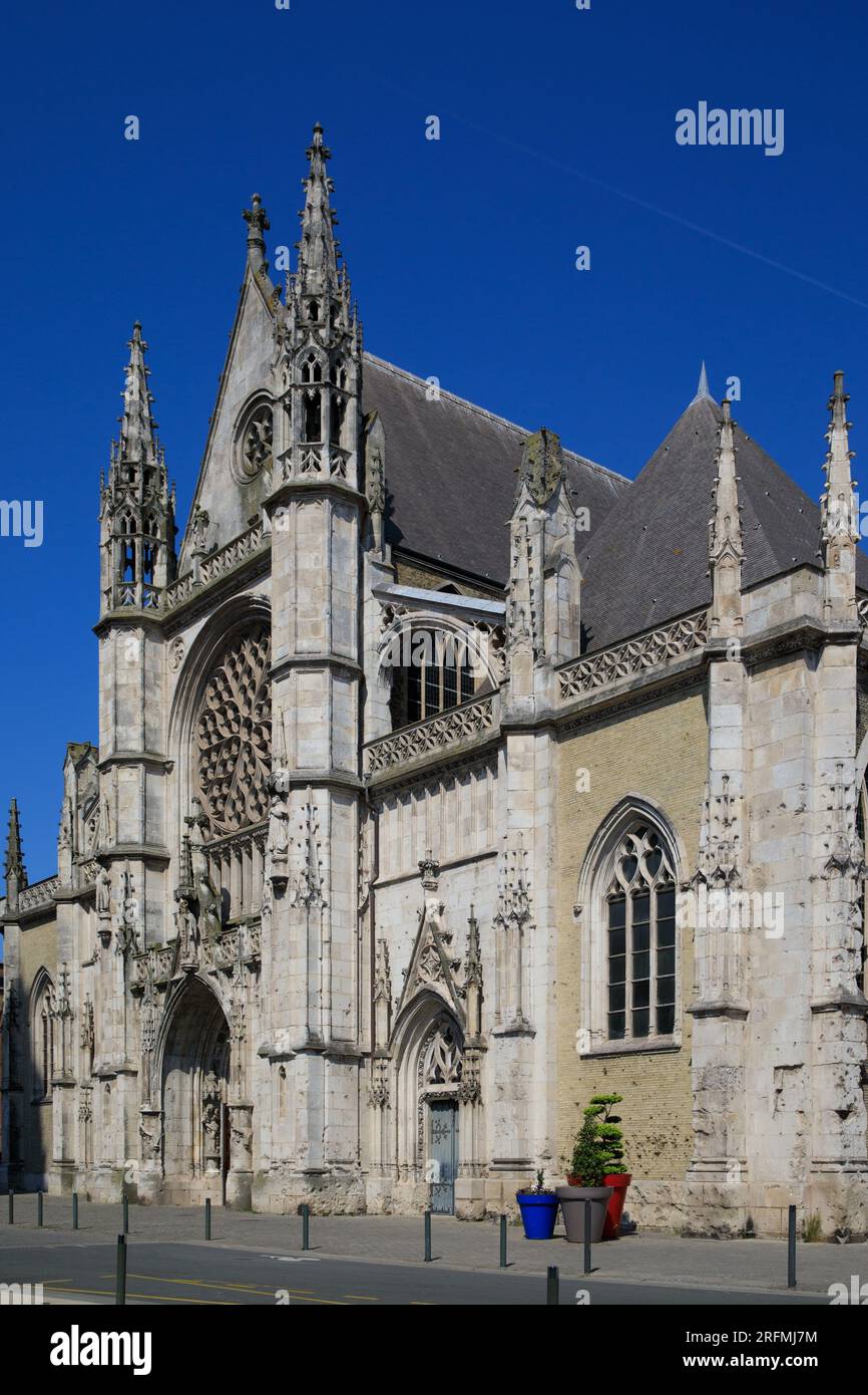 Frankreich, Region Hauts-de-France, Departement Nord, Dünkirchen, Rue Clémenceau, Kirche Saint-Eloi Stockfoto