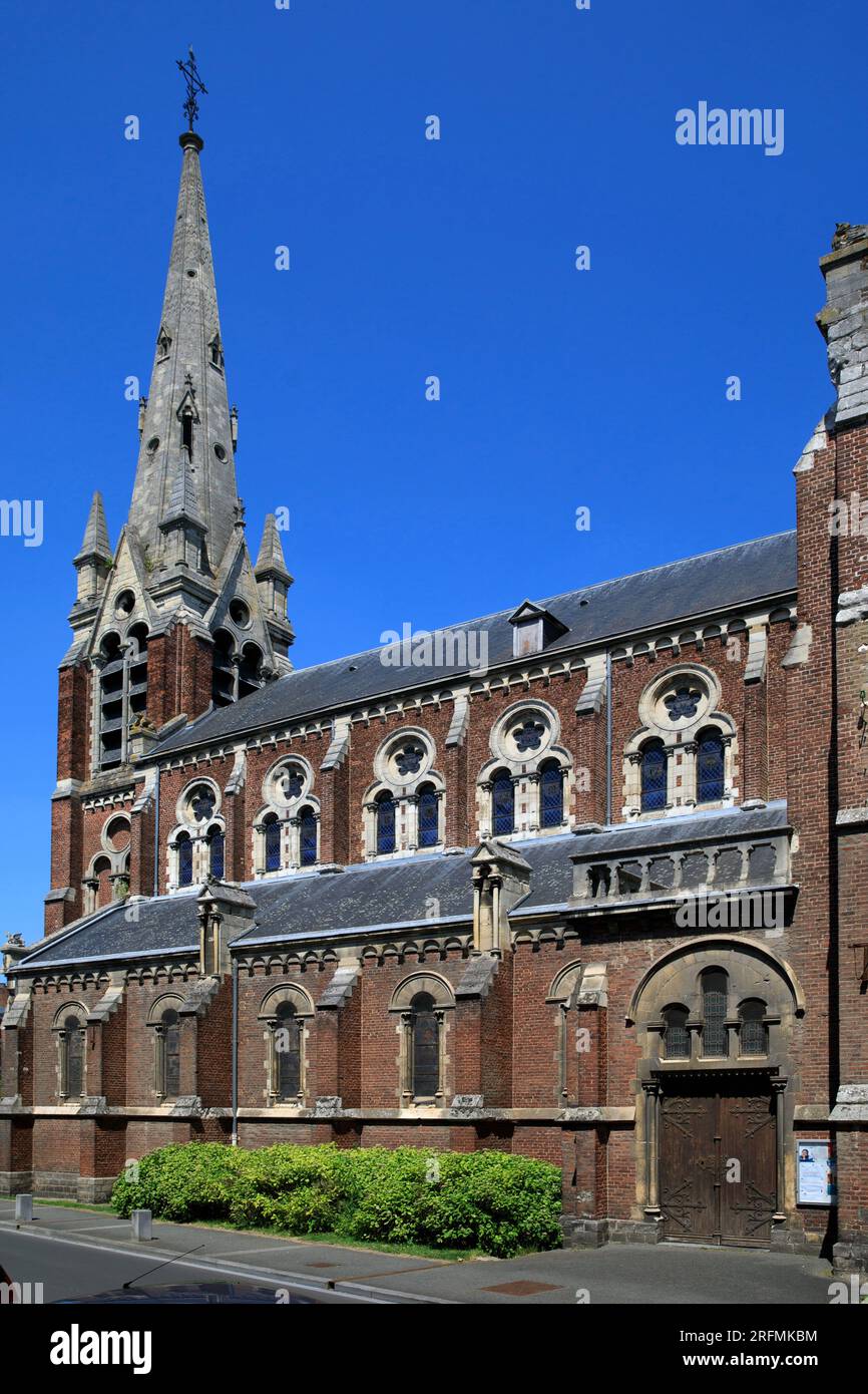 Frankreich, Region Hauts-de-France, Pas-de-Calais, Arras, Rue Aristide Briand, Eglise Notre-Dame-des-Ardents (Kirche) Stockfoto
