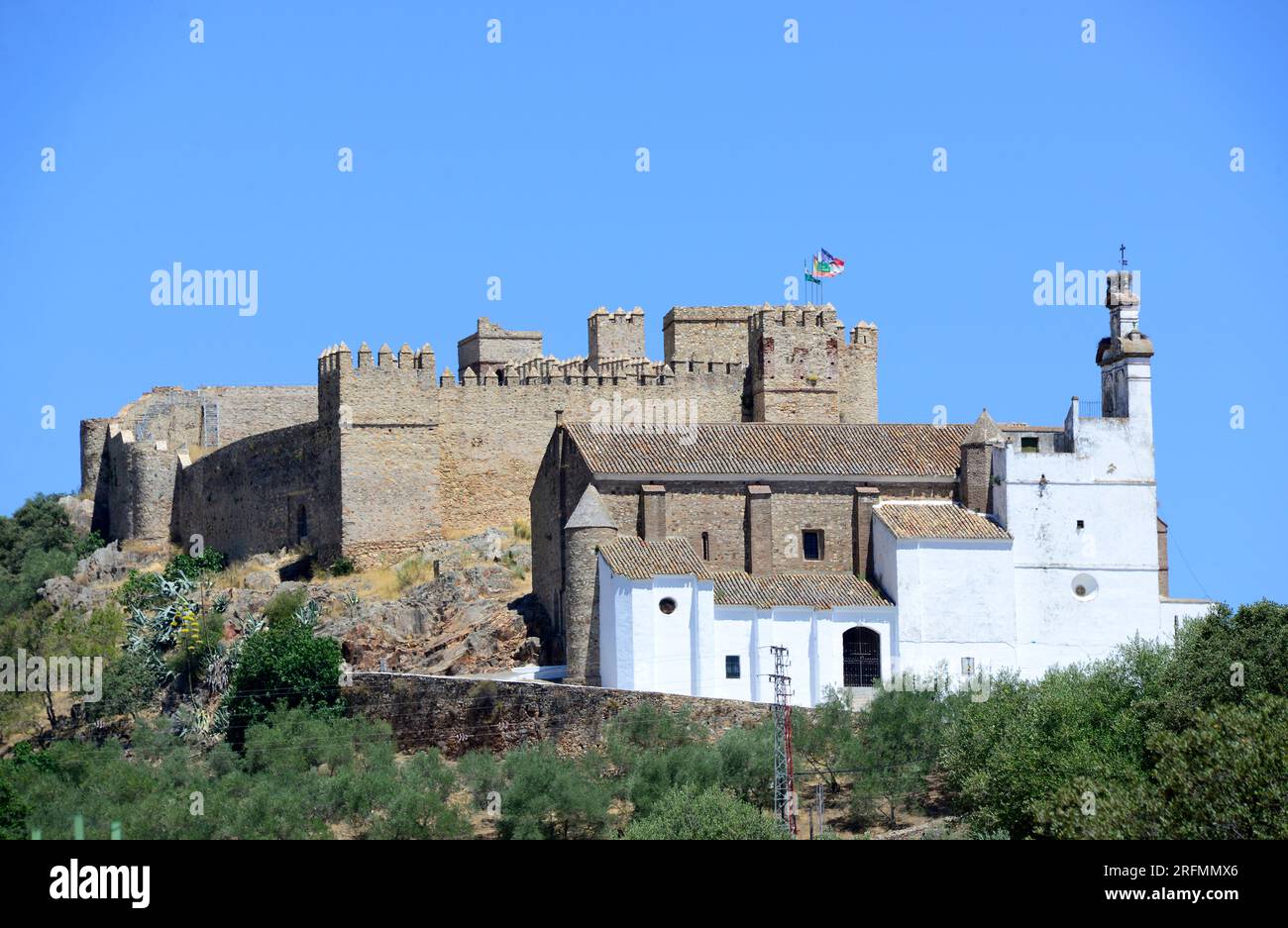 Santa Olalla de Cala. Huelva Provinz, Andalusien, Spanien. Stockfoto