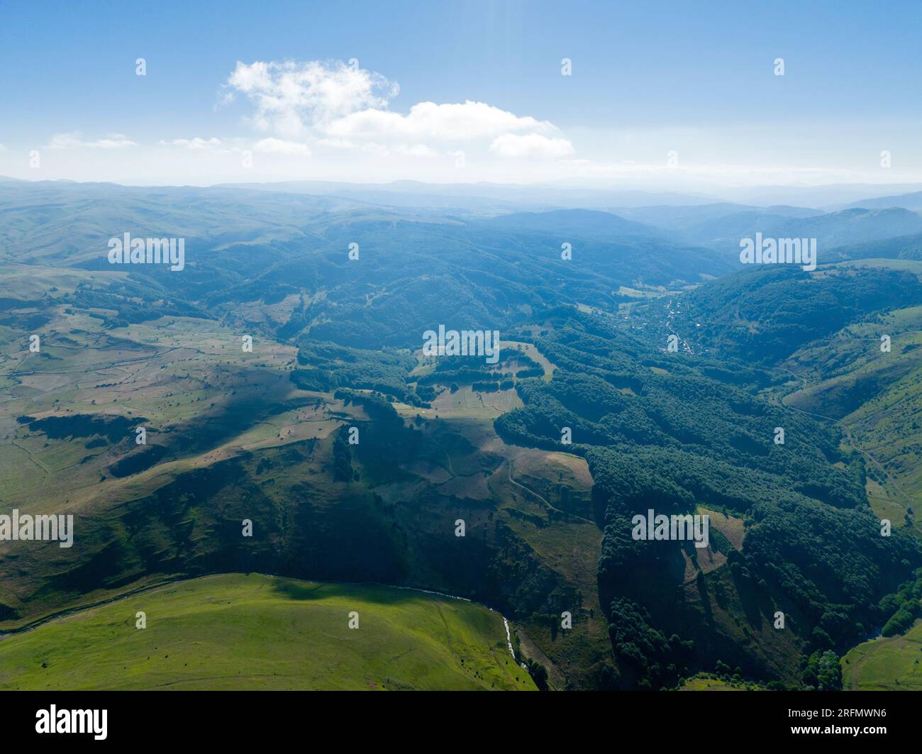 Blick aus der Vogelperspektive auf das Plateau Stockfoto