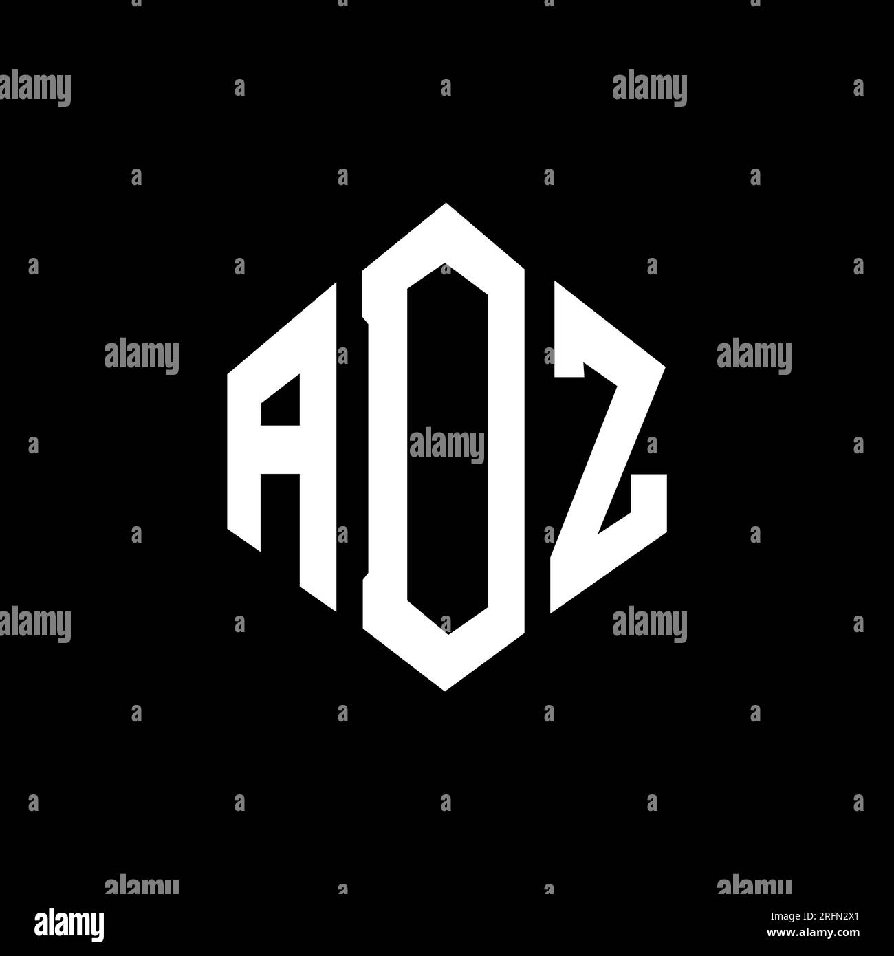 Logo mit ADZ-Buchstaben und Polygonform. ADZ-Polygon- und würfelförmiges Logo. ADZ sechseckige Vektor-Logo-Vorlage in Weiß und Schwarz. ADZ Monogr Stock Vektor