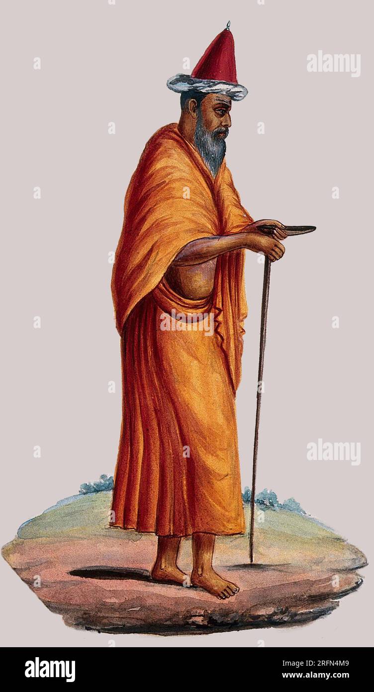 Sufi heiliger Mann. Gouache-Gemälde, Datum unbekannt. Stockfoto