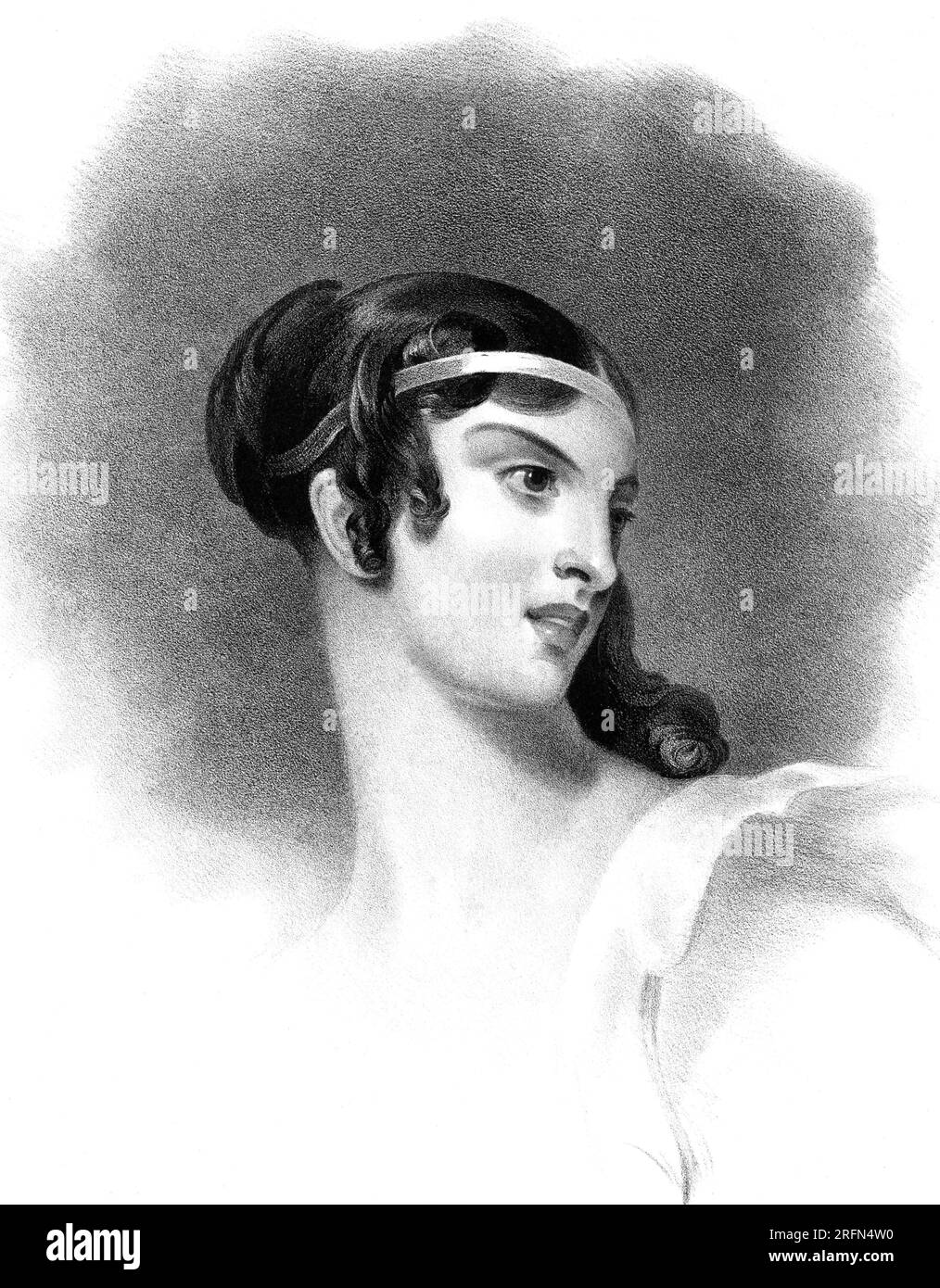 Fanny Kemble (1809-1893), britische Theaterdarstellerin aus dem 19. Jahrhundert, beliebte Schriftstellerin und Abolitionistin, deren veröffentlichte Werke Theaterstücke, Poesie, elf Bände Memoiren, Reiseschriften und Werke über das Theater umfassen. Childs & Inman., 1833. Stockfoto