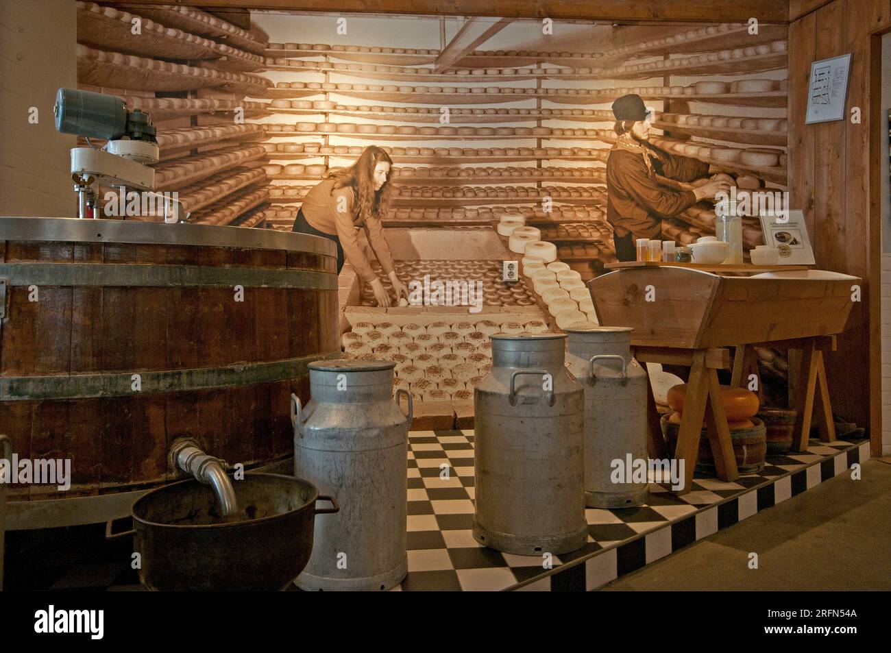 Kleines Museum im Käseladen Henri Willig im Stadtzentrum von Amsterdam, Niederlande Stockfoto