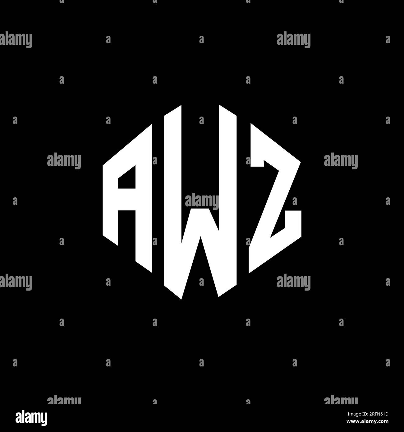 Logo mit AWZ-Buchstaben und Polygonform. AWZ-Polygon- und würfelförmiges Logo. AWZ sechseckige Vektor-Logo-Vorlage in Weiß und Schwarz. AWZ monogr Stock Vektor