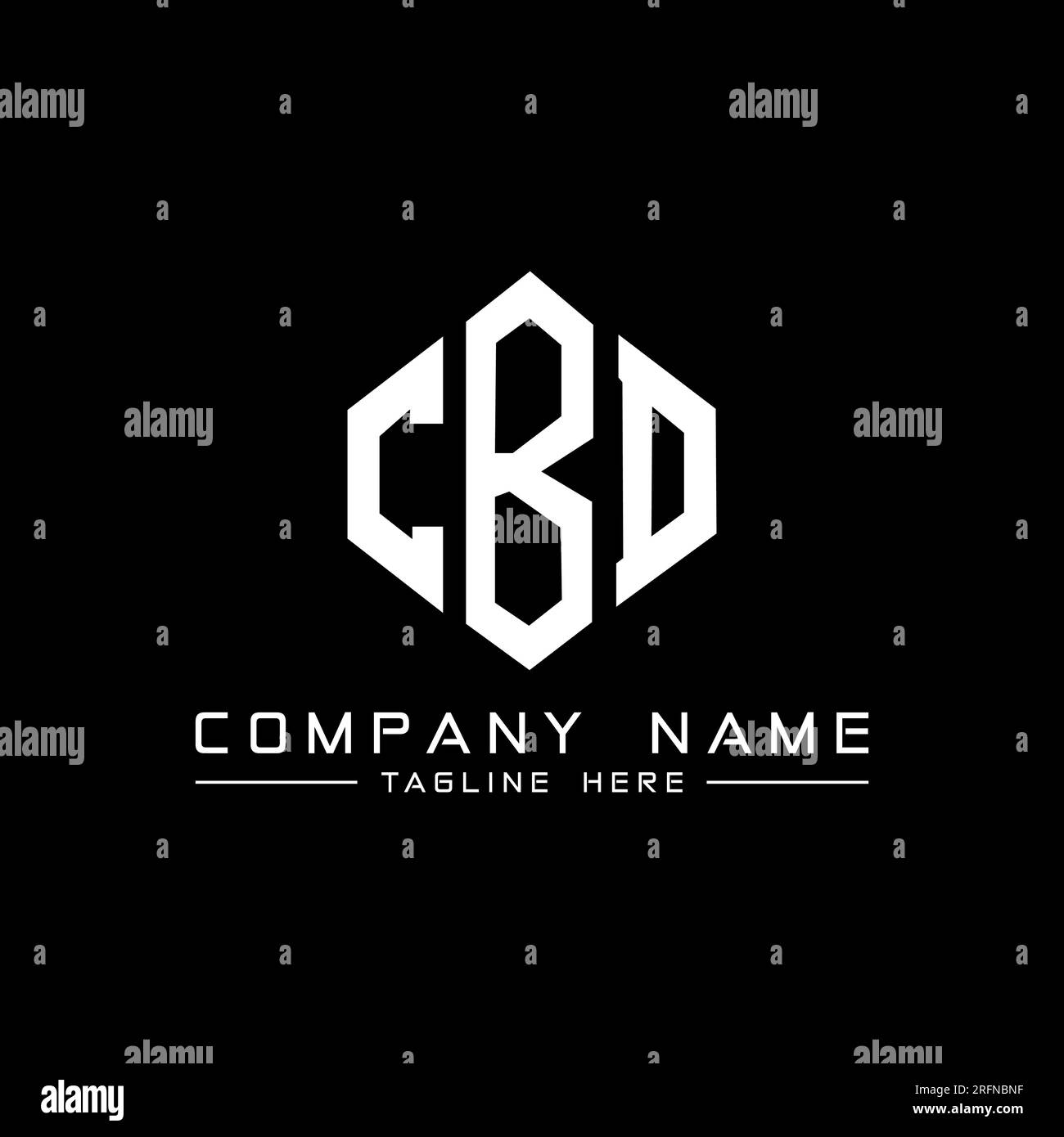CBD-Logo in Polygonform. CBD-Polygon- und würfelförmiges Logo. CBD sechseckige Vektor-Logo-Vorlage in Weiß und Schwarz. CBD monogr Stock Vektor