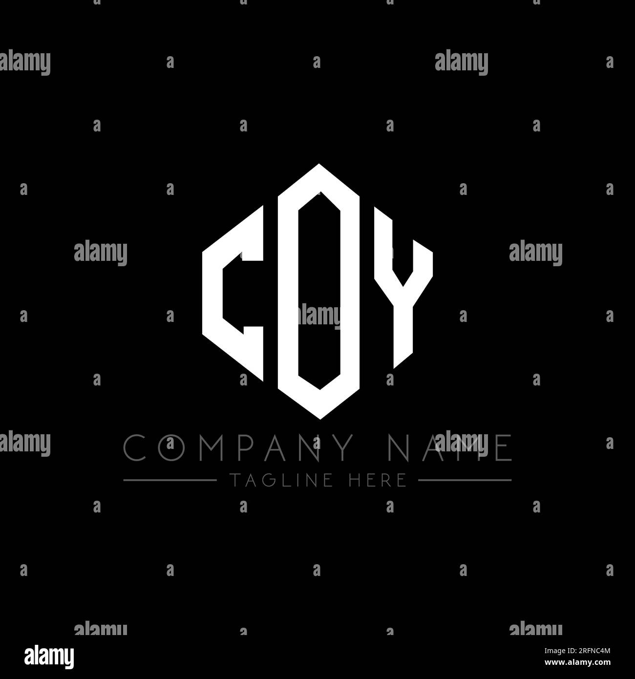COY-Logo in Polygonform. COY-Polygon- und würfelförmiges Logo. COY sechseckige Vektor-Logo-Vorlage in Weiß und Schwarz. COY Monogr Stock Vektor
