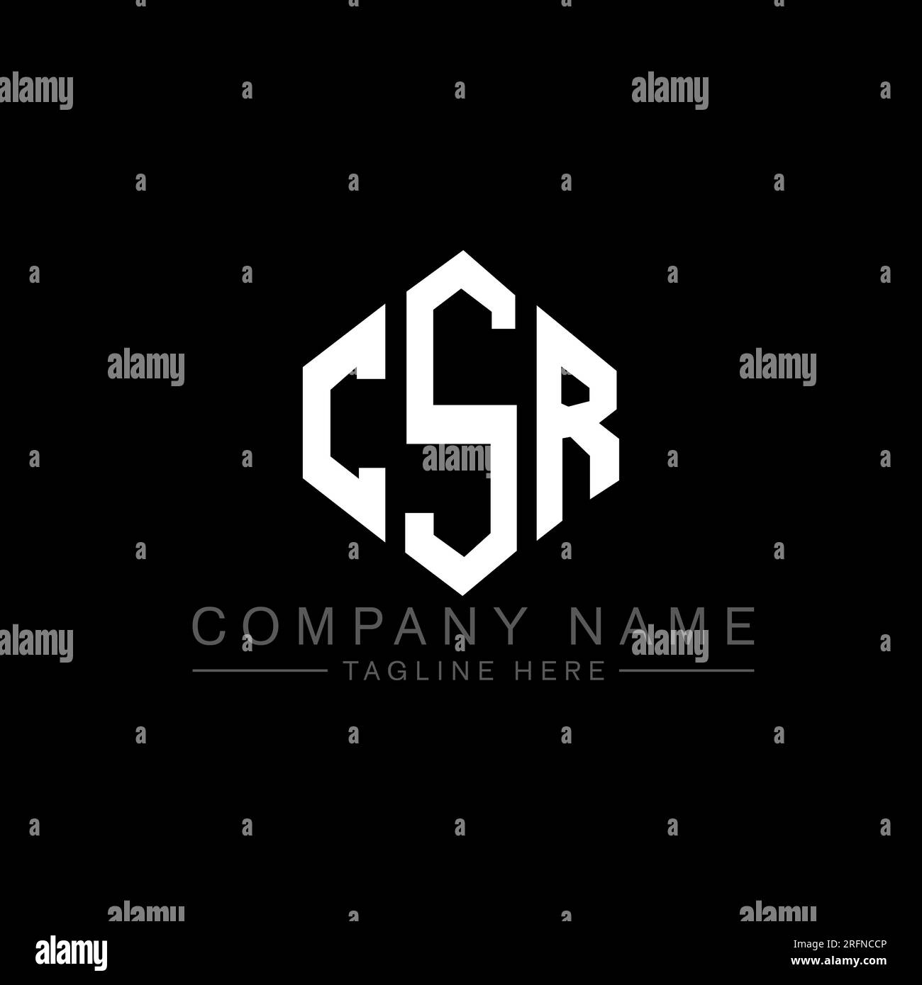 Logo mit CSR-Buchstaben und Polygonform. CSR-Polygon- und würfelförmiges Logo. CSR-sechseckige Vektorvorlage in Weiß und Schwarz. CSR Monogr Stock Vektor