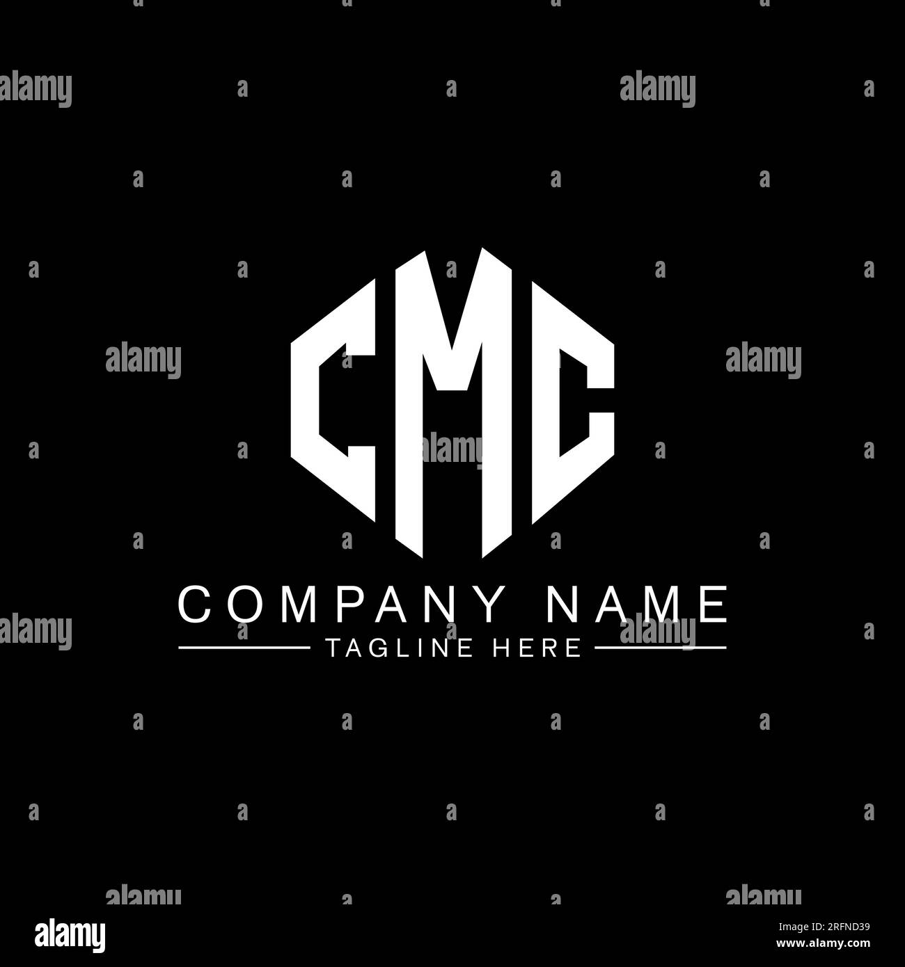 CMC-Buchstabenlogo mit Polygonform. CMC-Polygon- und würfelförmiges Logo-Design. Weiße und schwarze CMC-sechseckige Vektor-Logo-Vorlage. CMC monogr Stock Vektor