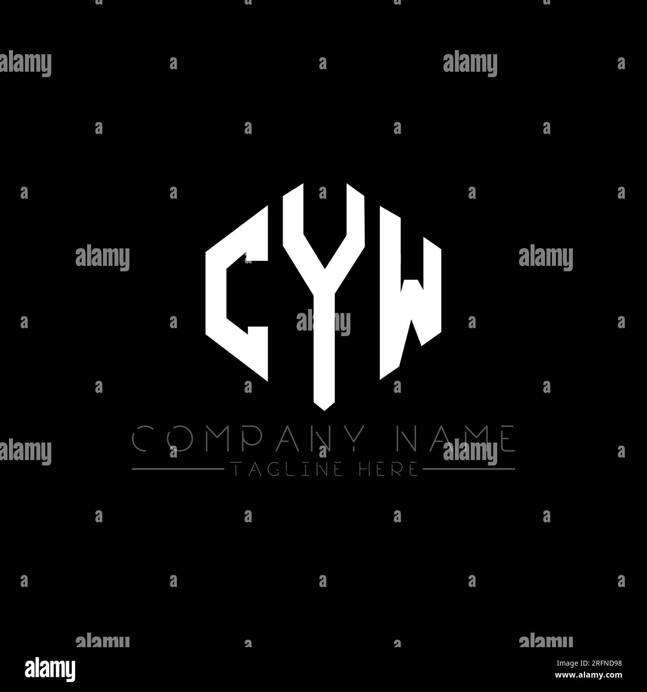 CYW-Logo in Polygonform. CYW-Polygon- und würfelförmiges Logo. CYW sechseckige Vektor-Logo-Vorlage in Weiß und Schwarz. CYW Monogr Stock Vektor