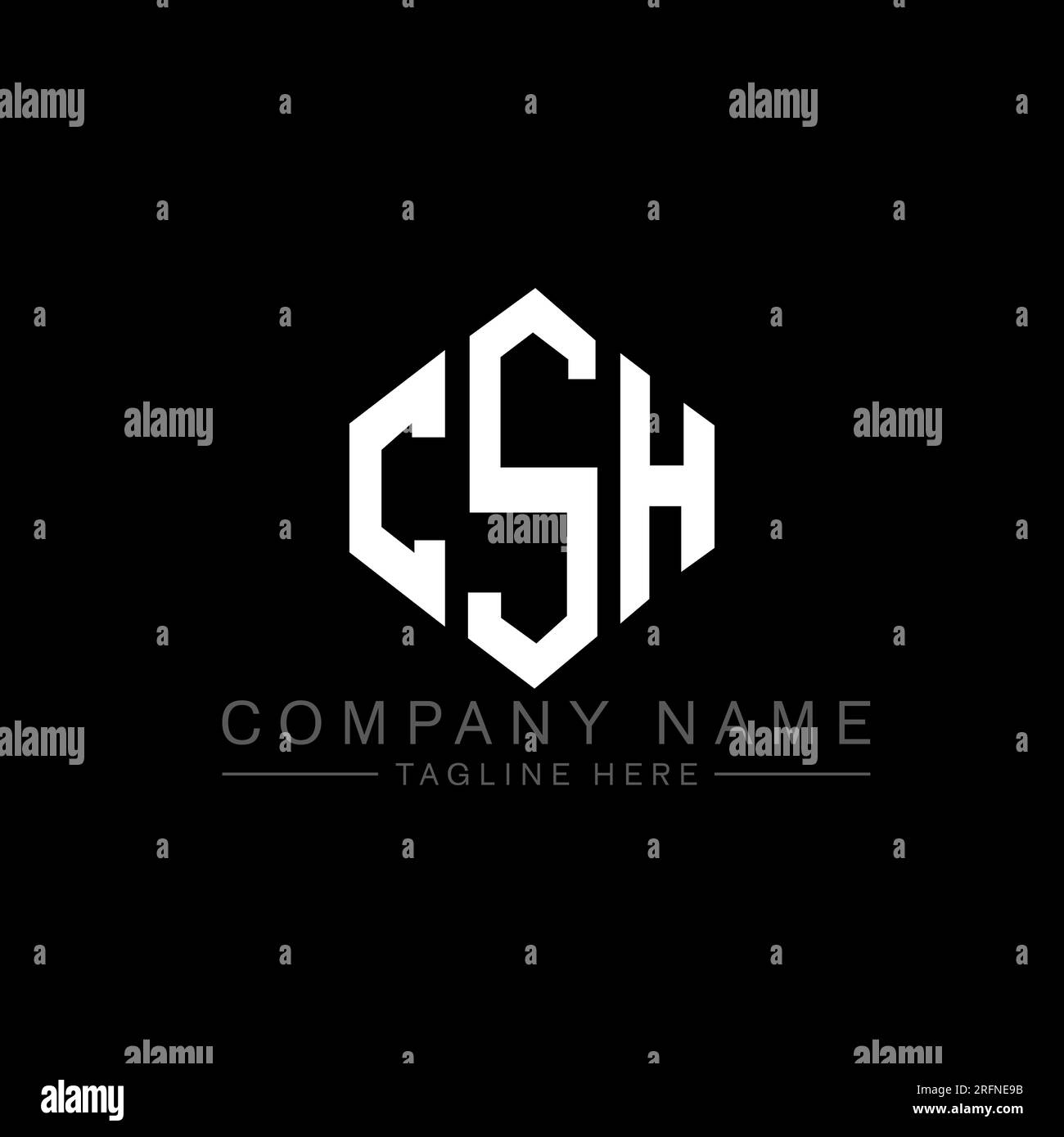 CSH-Logo mit Polygonform. CSH-Logo in Polygon- und Würfelform. CSH sechseckige Vektor-Logo-Vorlage in Weiß und Schwarz. CSH Monogr Stock Vektor
