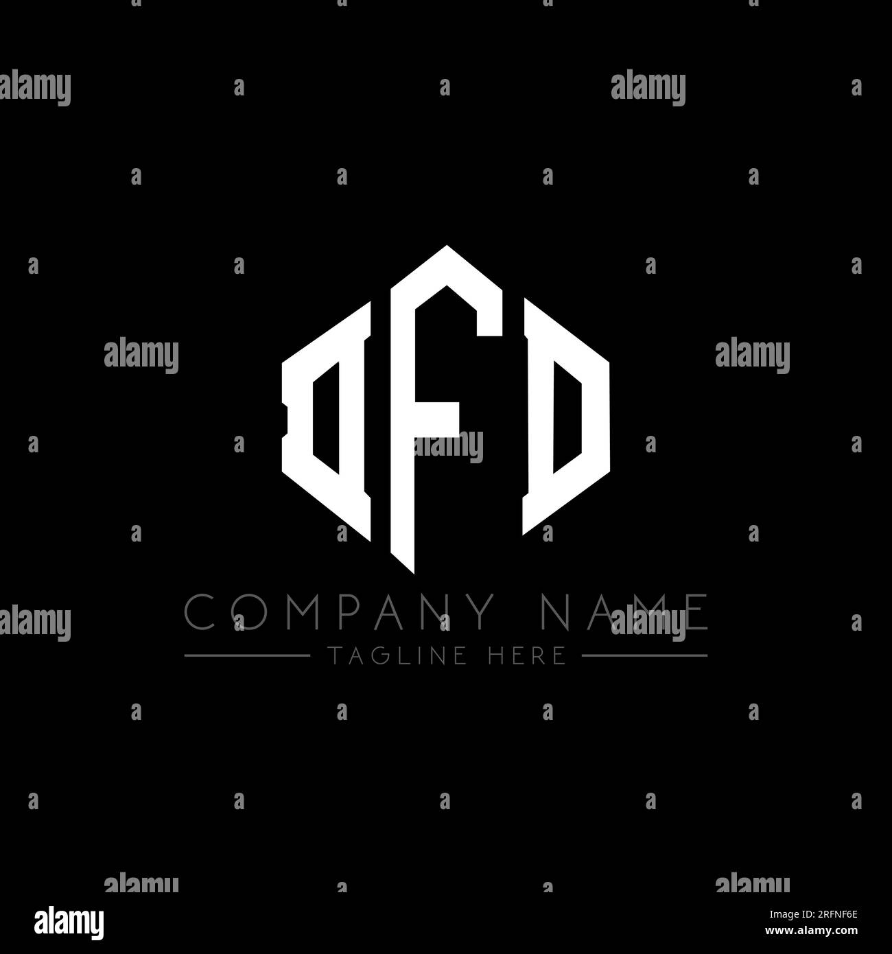 DFD-Logo in Polygonform. DFD-Polygon- und würfelförmiges Logo. Sechseckige DFD-Vektor-Logo-Vorlage in Weiß und Schwarz. DFD Monogr Stock Vektor