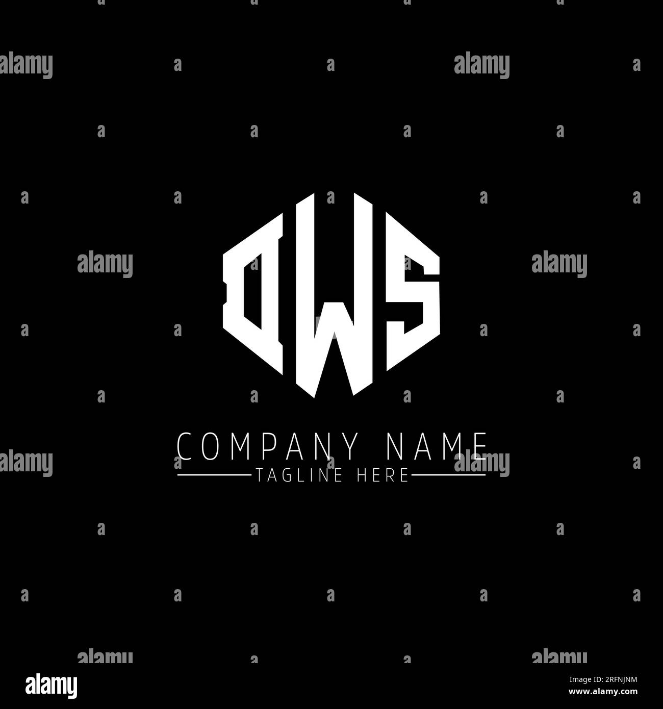 DWS-Logo in Polygonform. DWS-Polygon- und würfelförmiges Logo ...