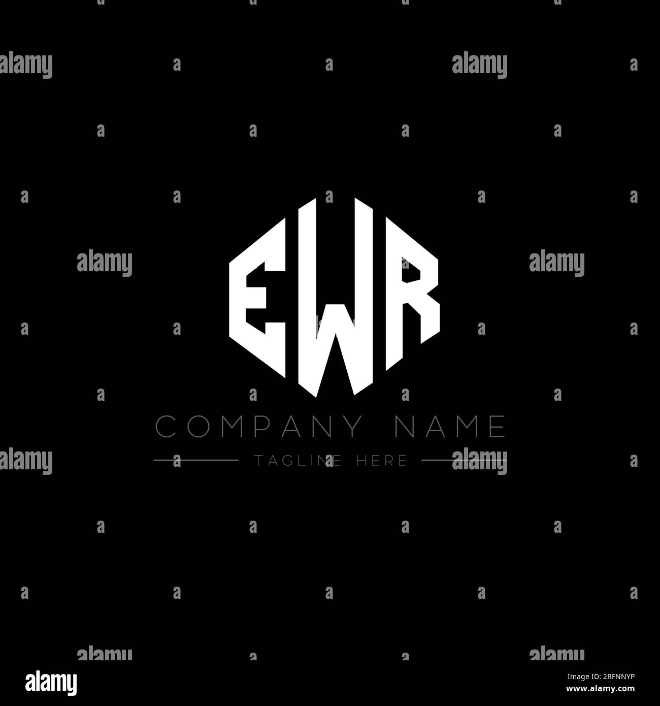 Logo mit EWR-Buchstaben und Polygonform. EWR-Polygon- und würfelförmiges Logo. EWR-sechseckige Vektor-Logo-Vorlage in Weiß und Schwarz. EWR monogr Stock Vektor