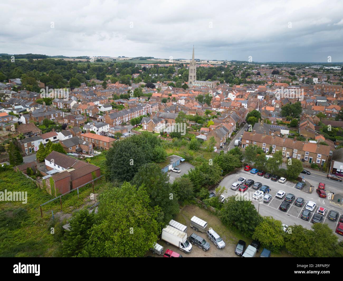 Blick auf die Marktstadt Louth, Lincolnshire, England. Bild aufgenommen am 8. August 2023 Stockfoto