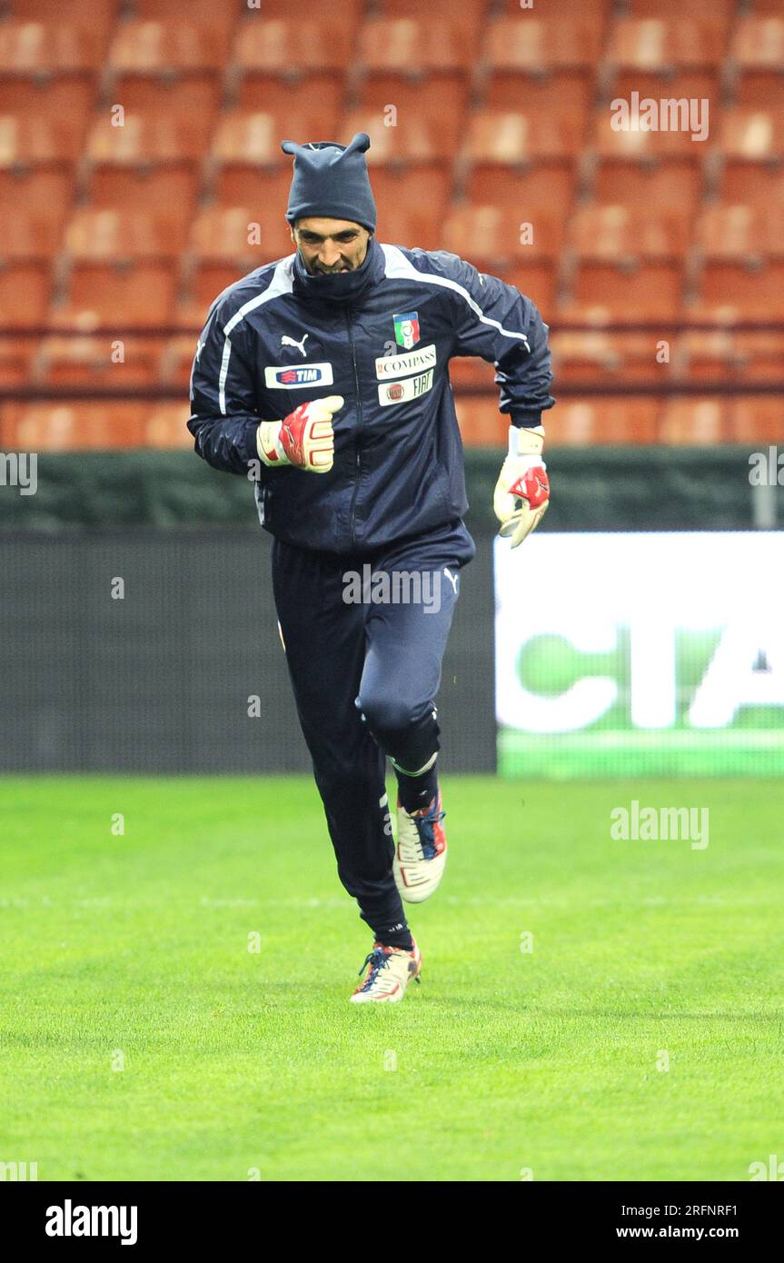 Mailand Italien 2012-10-12 : Gianluigi Buffon während des Trainings der italienischen Fußballnationalmannschaft, im Stadion San Siro für die WM-Qualifikation 2014 Stockfoto