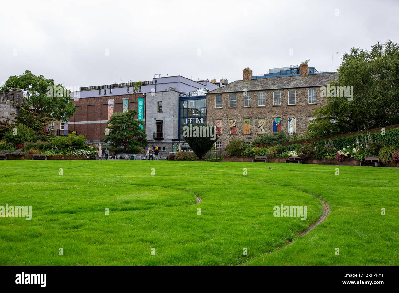 Dublin, Irland - 23. Juli 2023: Dublin Castle Gardens, Dubh Linn Stockfoto