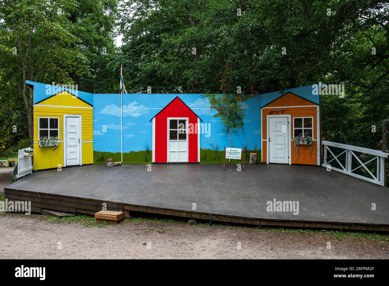 Open-Air-Sommertheater oder Schauplatz in Mathildedal, Perniö, Finnland Stockfoto
