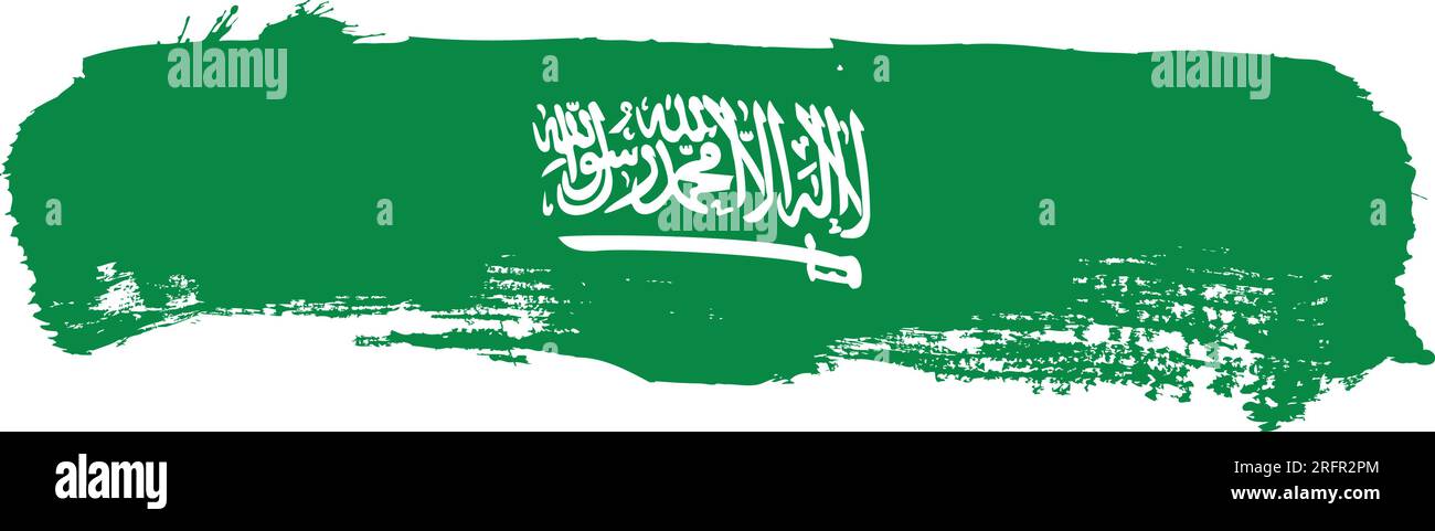 Saudi-Arabien Flagge .Malpinsel Strichvektor Stock Vektor
