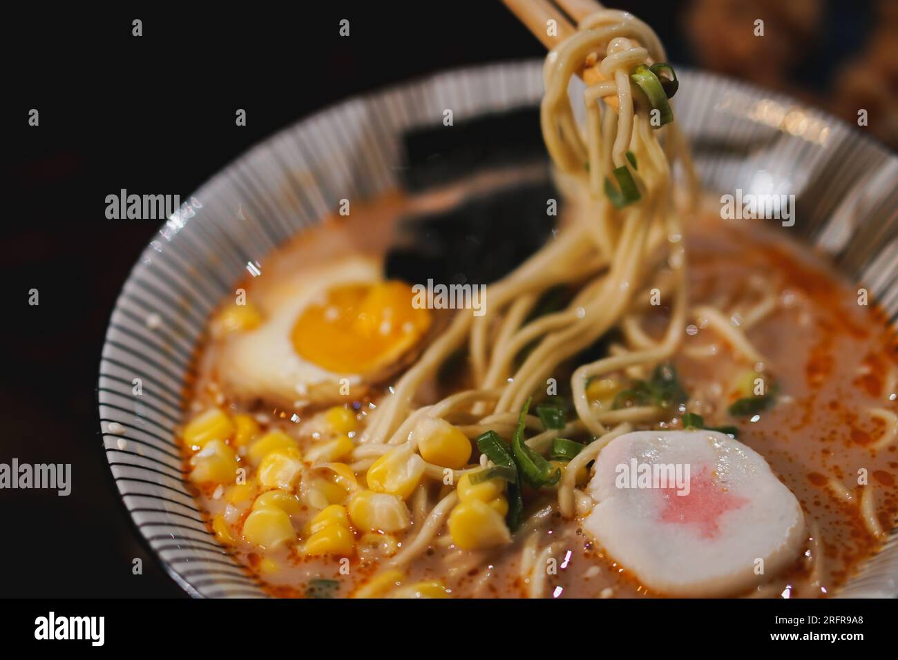 Ramen mit scharfer Miso-Suppe Stockfoto