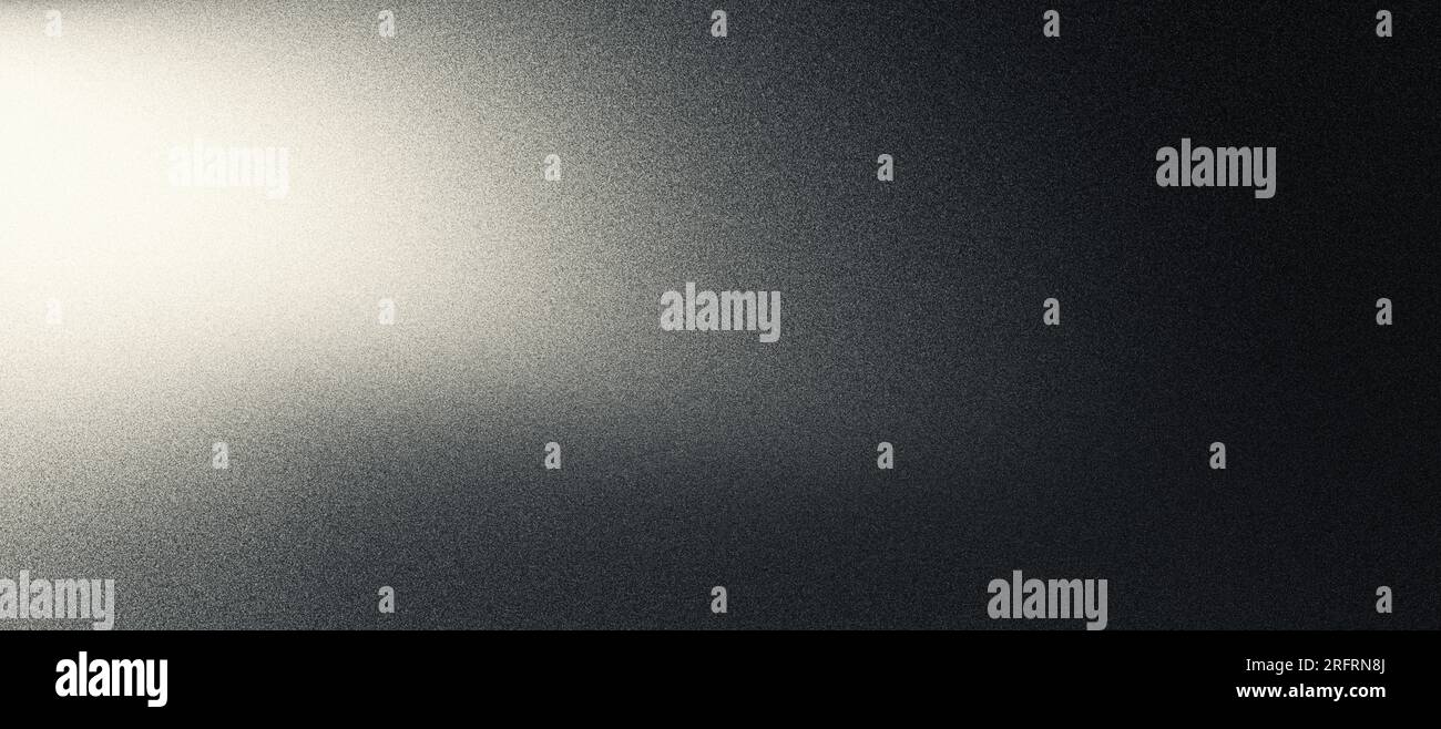 Grau weiß schwarz körnig Farbverlauf dunkler Retro-Hintergrund leuchtender heller Spot-Kopierbereich Stockfoto