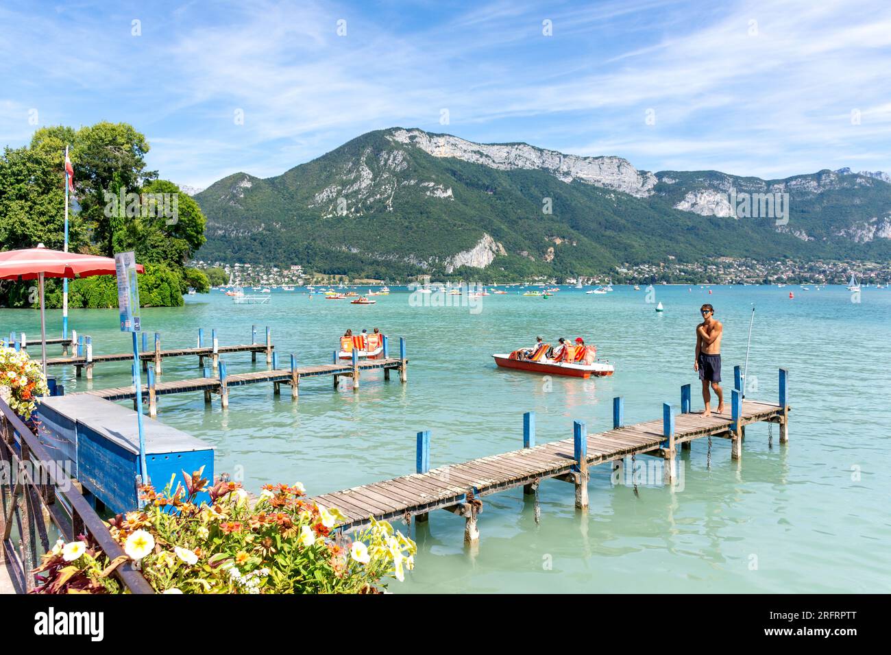 Lake Annecy (Lac d'Annecy), Annecy, Haute-Savoie, Auvergne-Rhône-Alpes, Frankreich Stockfoto