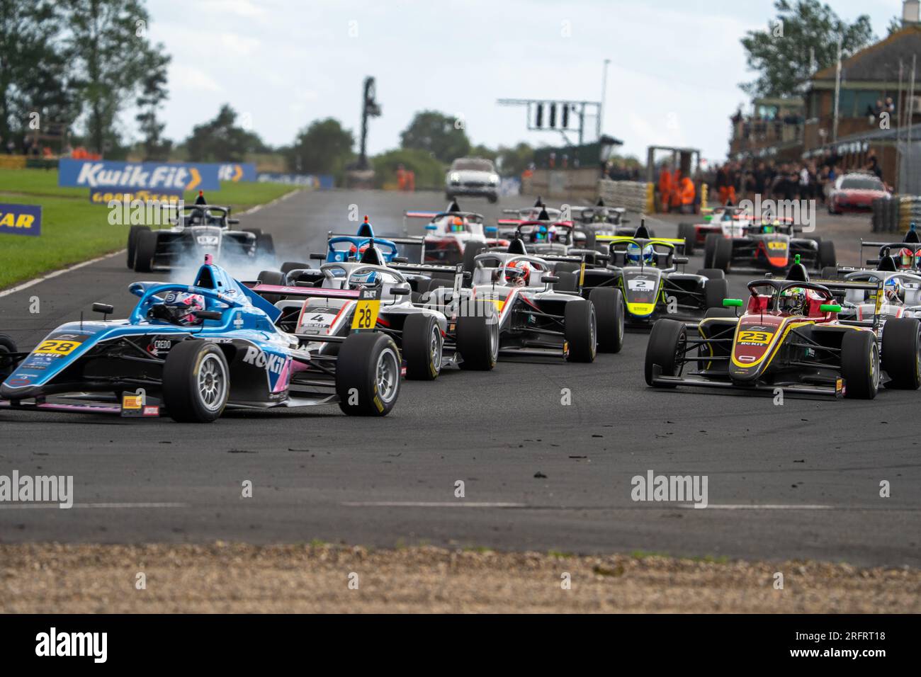 Race Start – British F4 Championship Croft Stockfoto