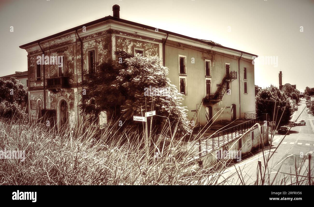 Altes italienisches Theater in Mezzano (Emilia Romagna) Stockfoto