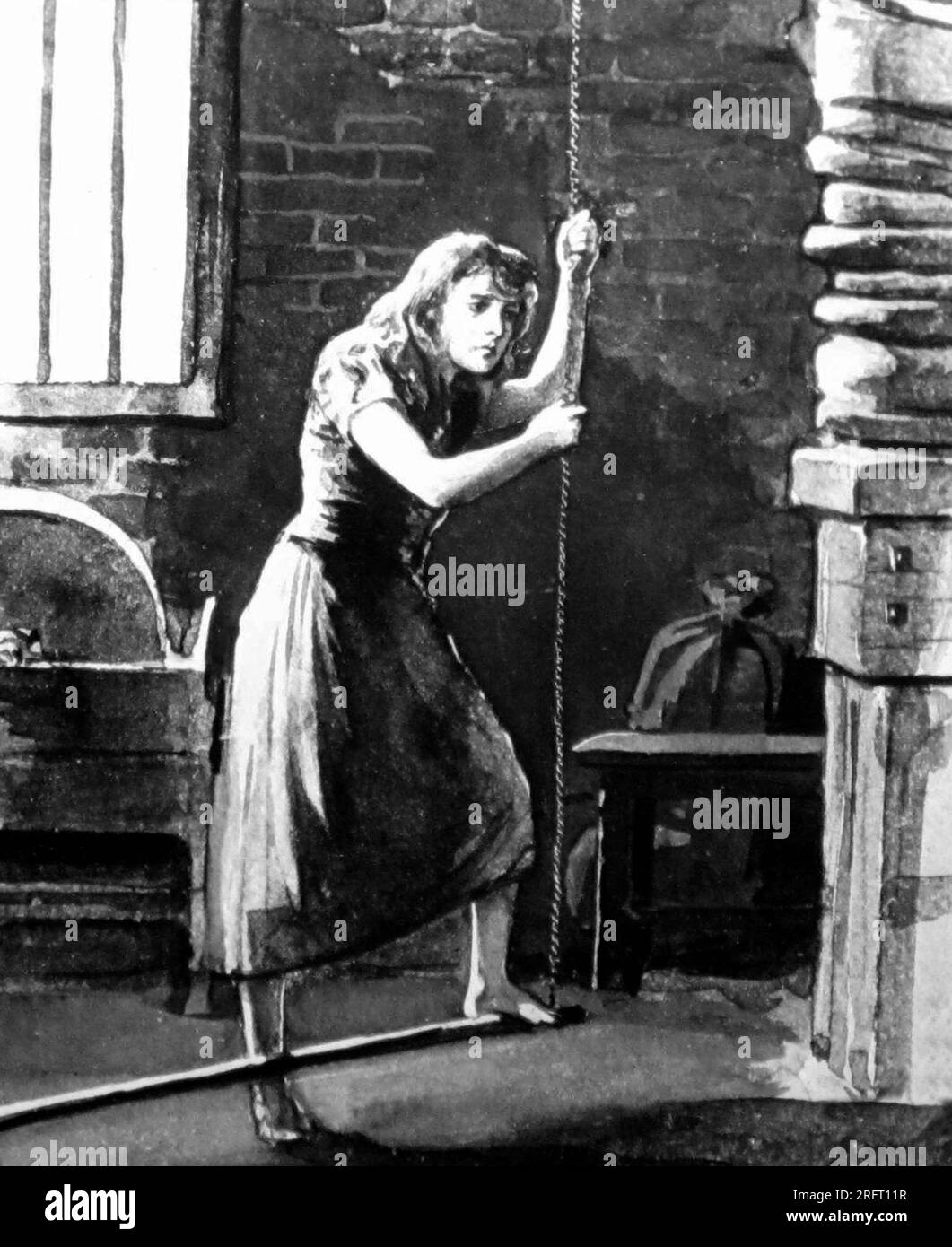 Abbildung: Kettenherstellung im 1850er Stockfoto