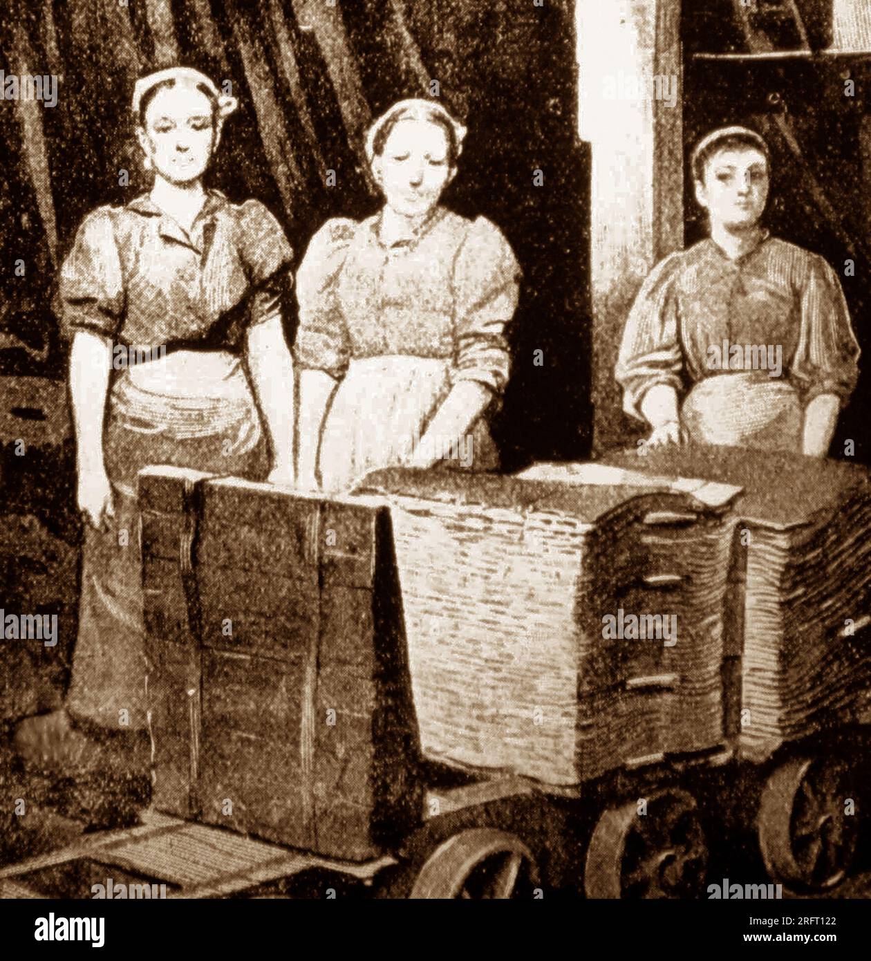 Darstellung der weiblichen Führungspersonen in den 1850er Jahren Stockfoto