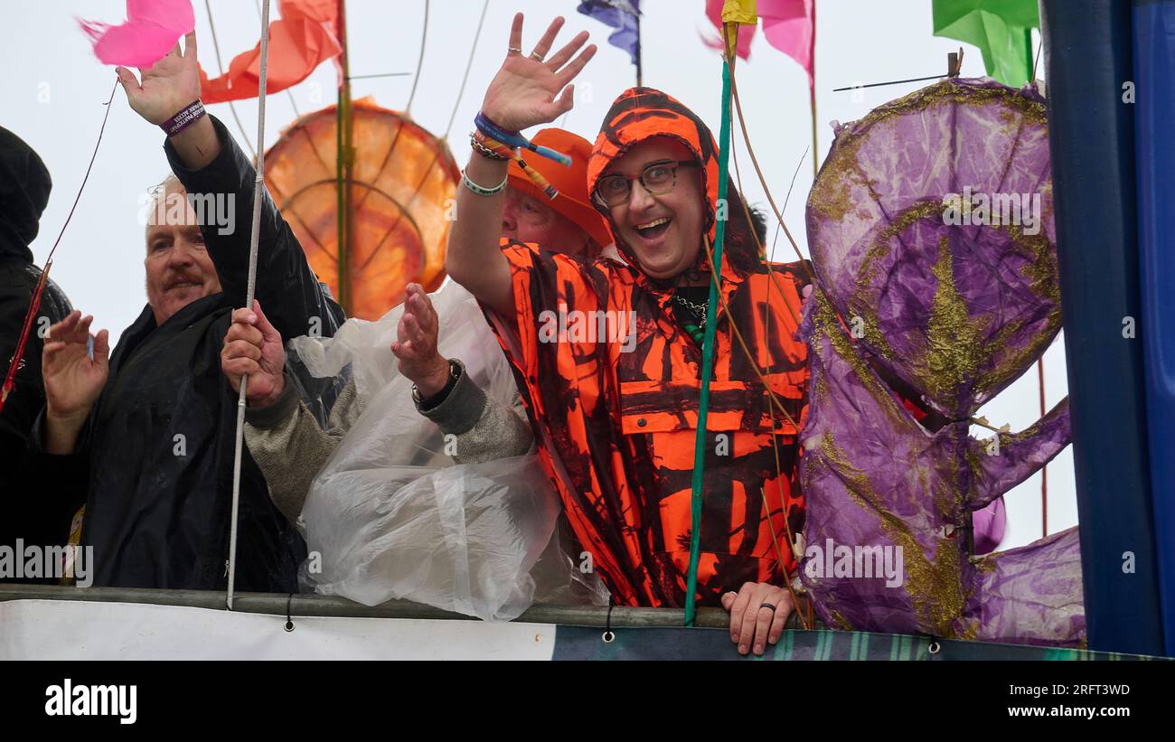 Brighton Pride 2023 bei schlechtem Wetter! Stockfoto