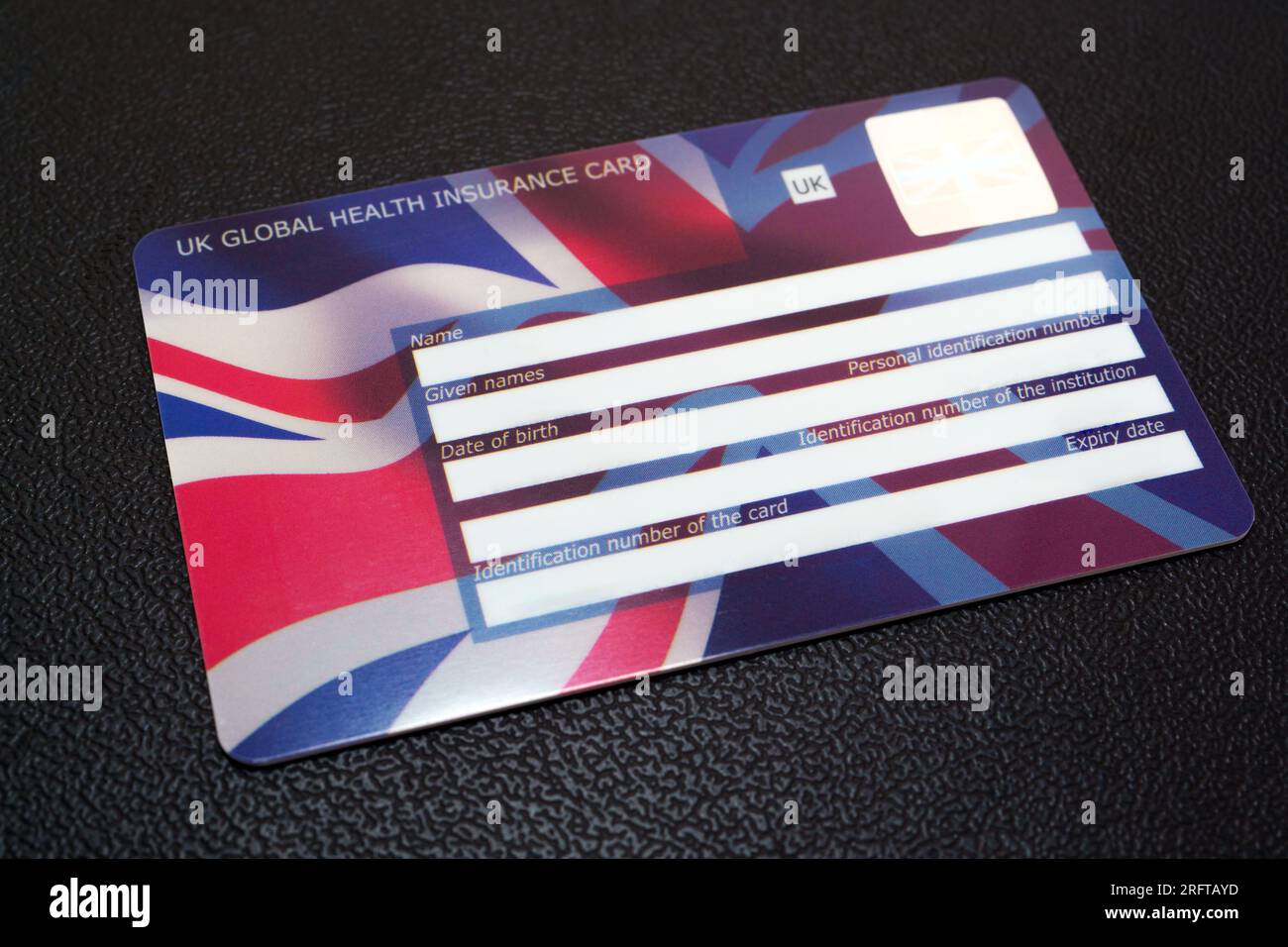 UK Global Health Insurance Card GHIC. Die Versicherungskarte, mit der Sie staatliche Gesundheitsversorgung in Europa zu reduzierten Kosten oder kostenlos erhalten. Stafford, Vereint Stockfoto