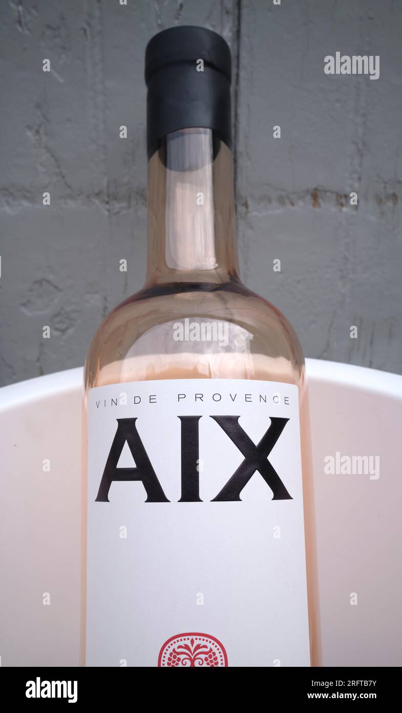 Eine Flasche AIX-Wein in Aix en Provence Frankreich Stockfoto