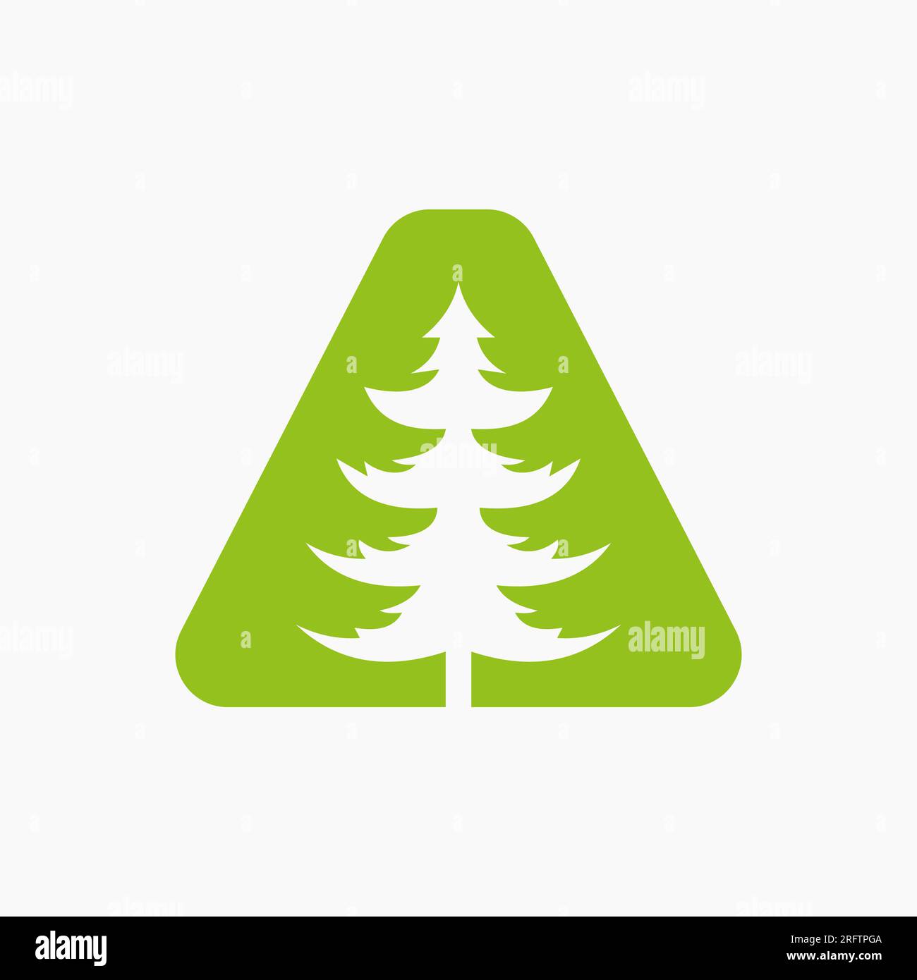 „A Christmas Tree“-Logo mit Buchstabe. Fichte Logo-Symbol Stock Vektor