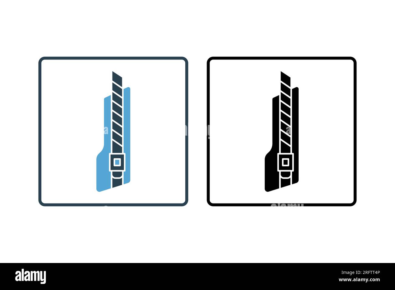 Symbol für Cutter-Messer. Symbol für Schreibwaren. Solider Symbolstil. Einfache Vektorkonstruktion editierbar Stock Vektor