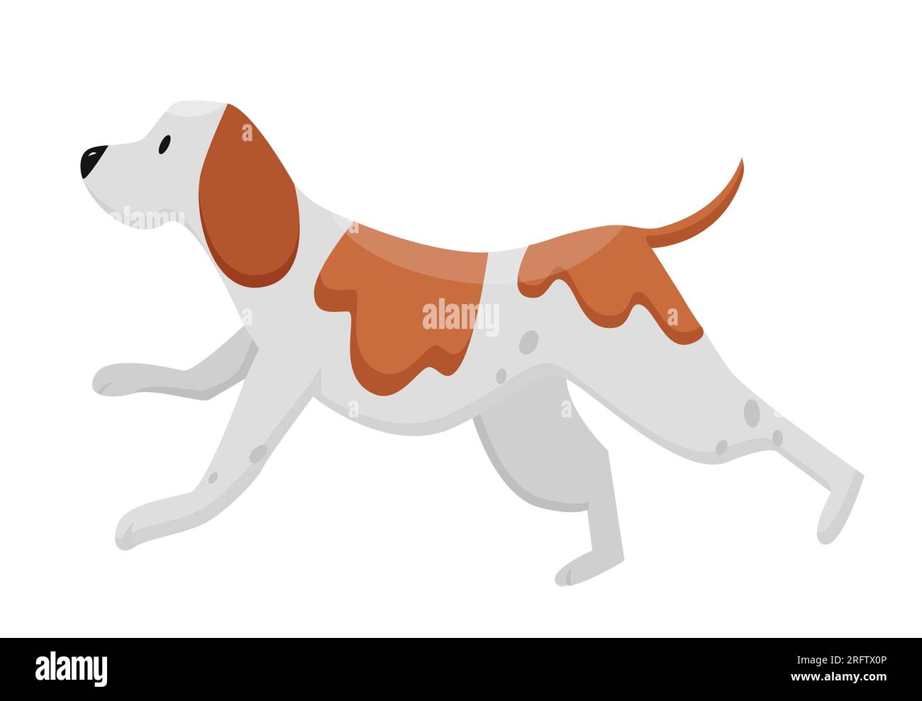 Beagle-Zuchthund. Hundeschlittenrennen, flauschiges Haustier, Hündchen-wandelnde Vektordarstellung Stock Vektor