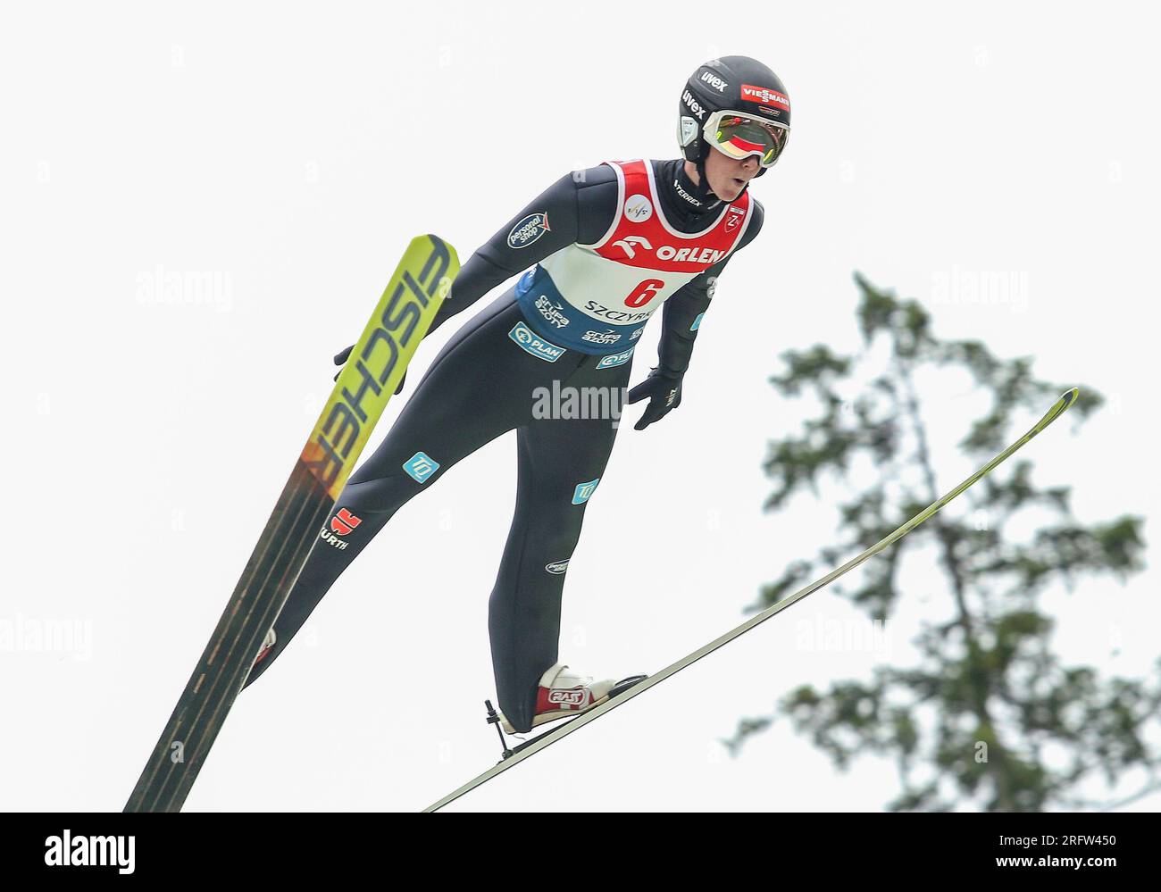 Szczyrk, Polen. 05. Aug. 2023. Ben Bayer beim individuellen Wettbewerb des FIS Ski Jumping Summer Grand Prixp in Wisla. (Foto: Damian Klamka/SOPA Images/Sipa USA) Guthaben: SIPA USA/Alamy Live News Stockfoto