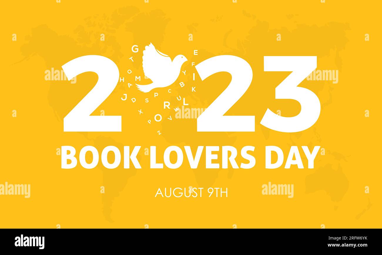 2023 Konzeptbuch-Liebhaber-Tag Vektordesign-Illustration. Buch Lernkonzept für Buch-Liebhaber, Alphabetisierungs- oder Bibliotheksstudium Stock Vektor