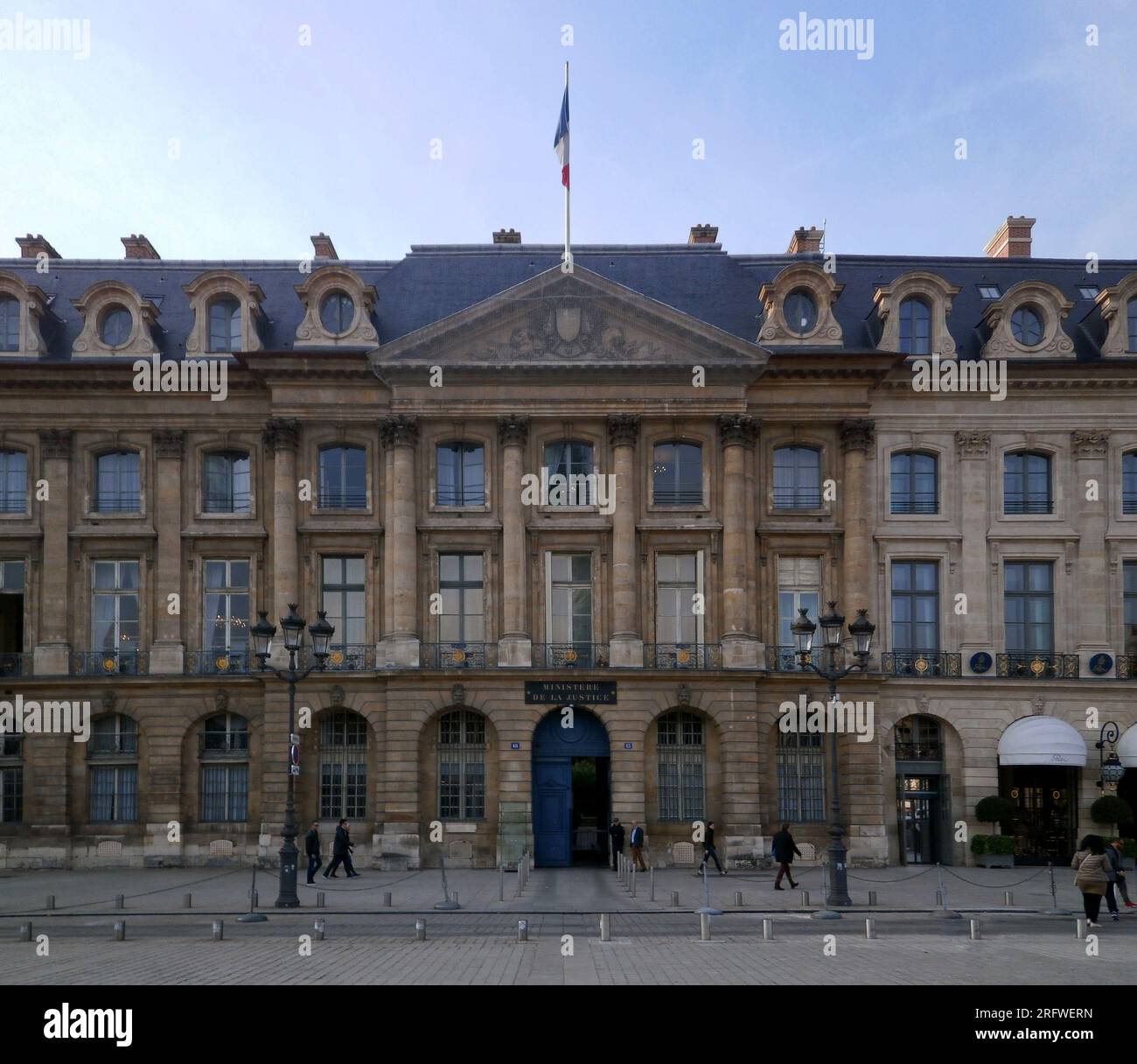 Paris, Frankreich - Oktober 26 2017: Ministère de la Justice in Place Vendome, im 1. Arrondissement von Paris, nördlich der Tuilerien Stockfoto
