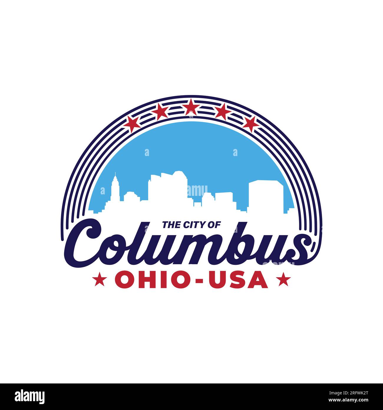 Die Stadt Columbus, Ohio, USA. Logo-Designvorlage. Vektor und Illustration. Stock Vektor