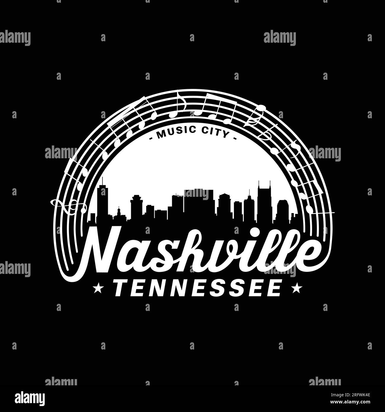 Nashville, Tennessee, USA. Logo-Designvorlage. Vektor und Illustration. Stock Vektor