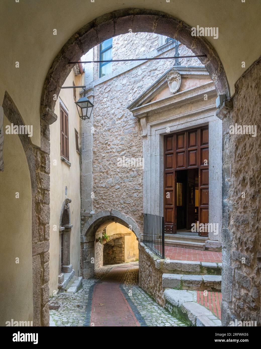 Malerischer Anblick in Sonnino, einem wunderschönen Dorf in der Provinz Latina, Latium, Zentralitalien. Stockfoto