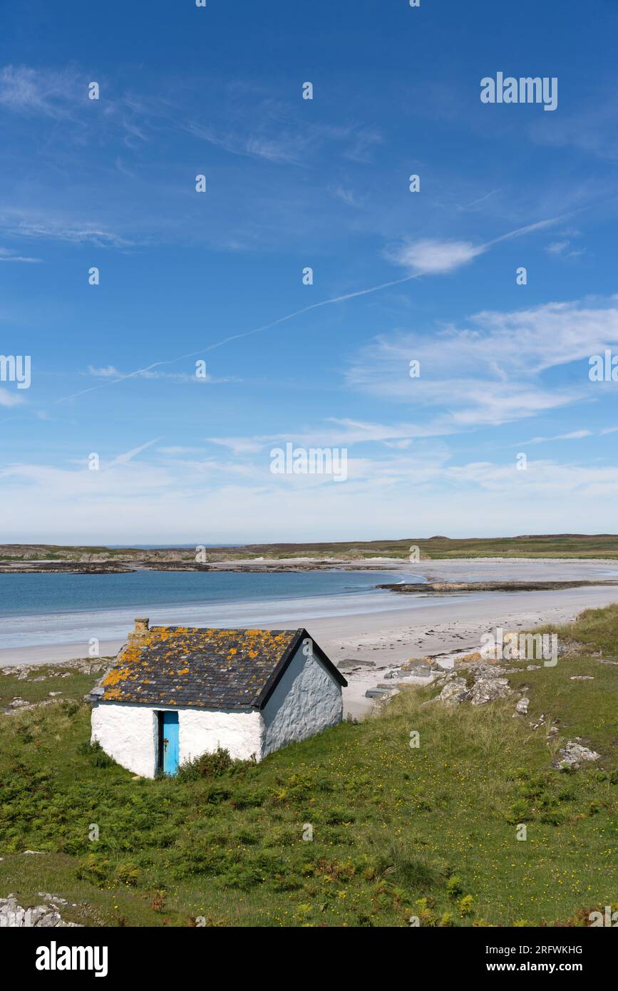 Old Kelper's Cottage, Oronsay, Colonsay, Schottland Stockfoto