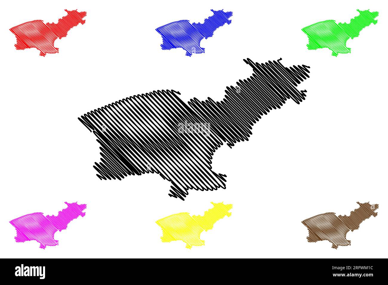 South Ribble nicht-Metropolregion, Borough (Vereinigtes Königreich Großbritannien und Nordirland, zeremonieller Landkreis Lancashire oder Lancs, England) Stock Vektor